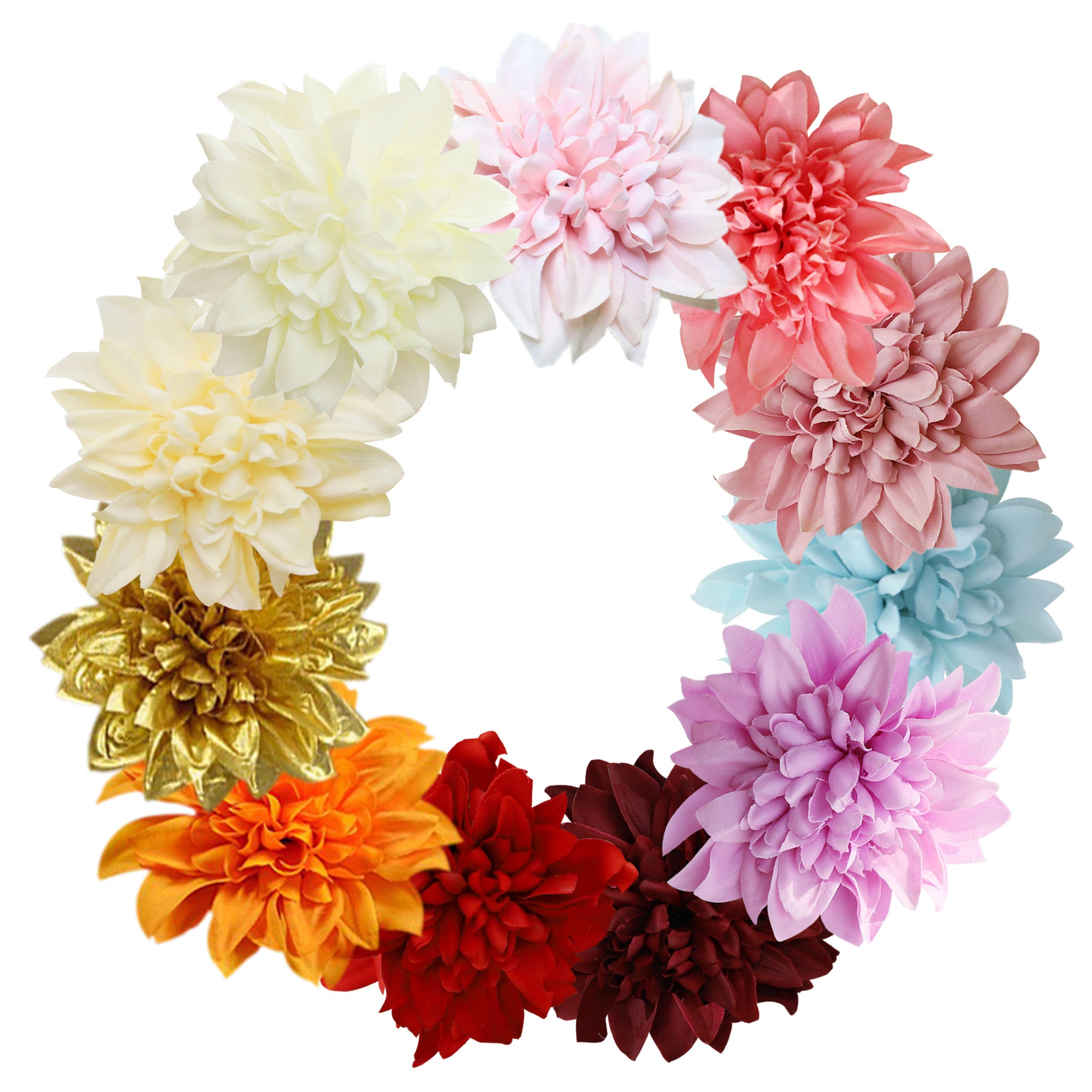 Artificial Dahlia Flowers Heads 4"