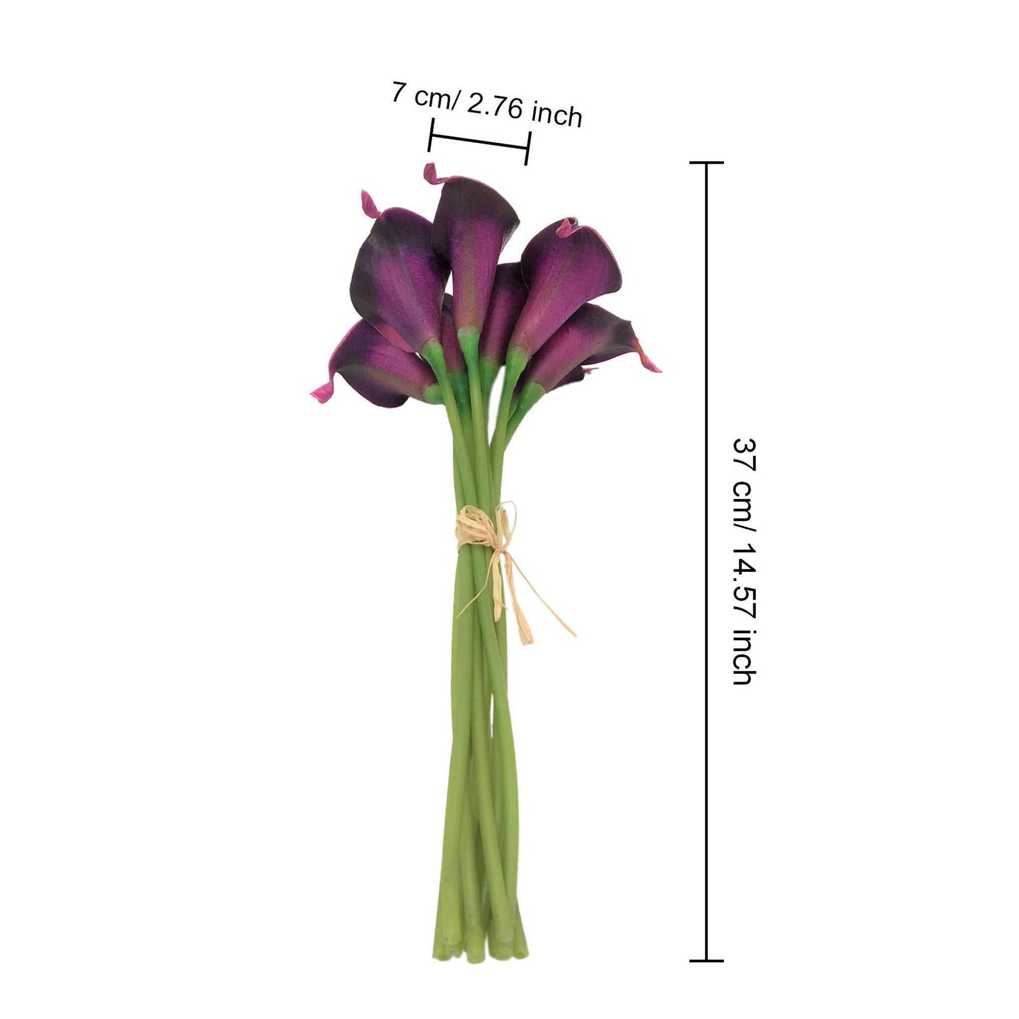 Eggplant Purple Real Touch Calla Lily Bouquet Latex