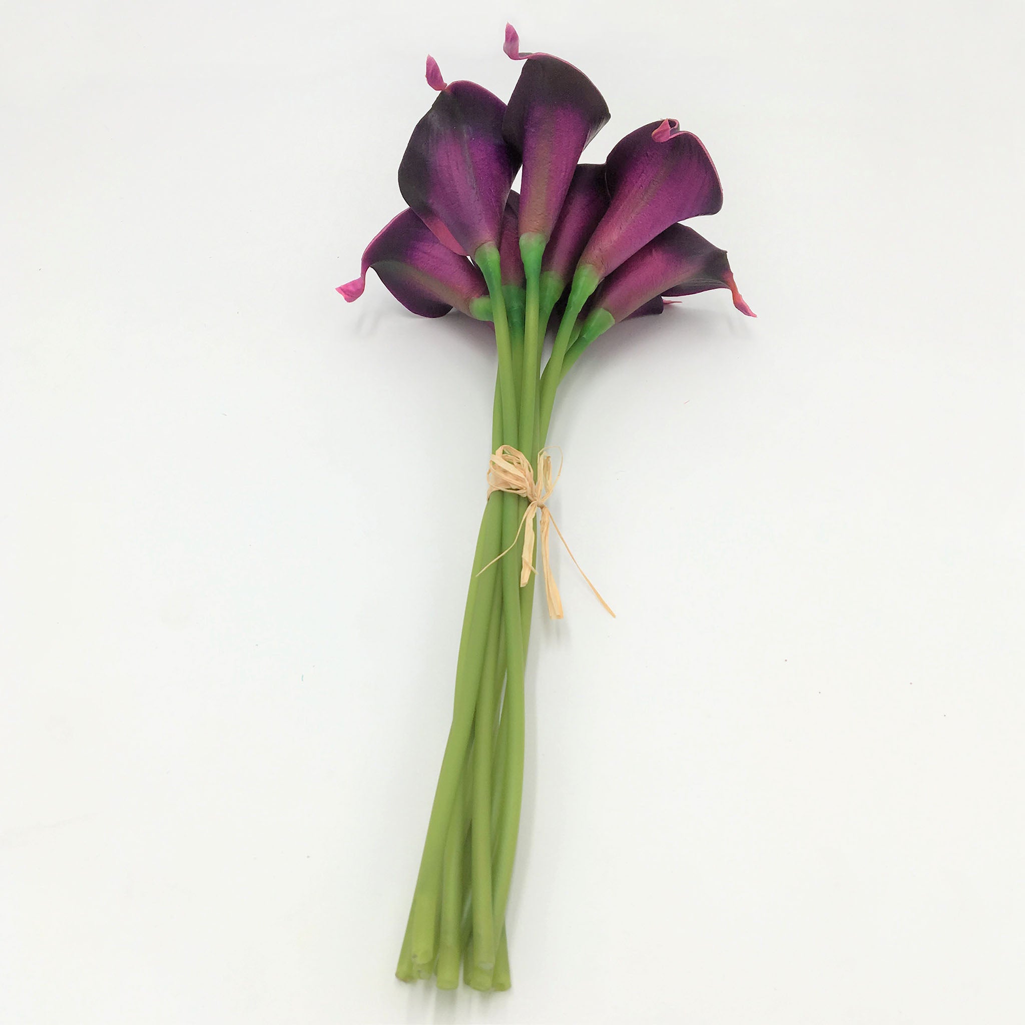 Eggplant Purple Real Touch Calla Lily Bouquet Latex