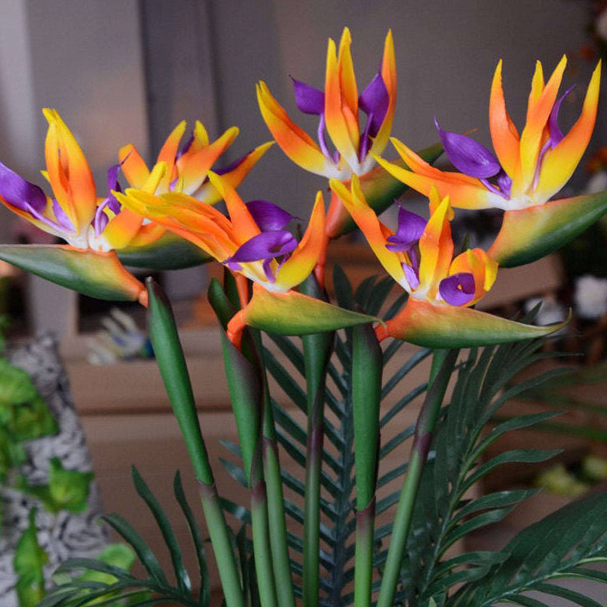 Real Touch Flowers Fake Bird Of Paradise 10 Stems