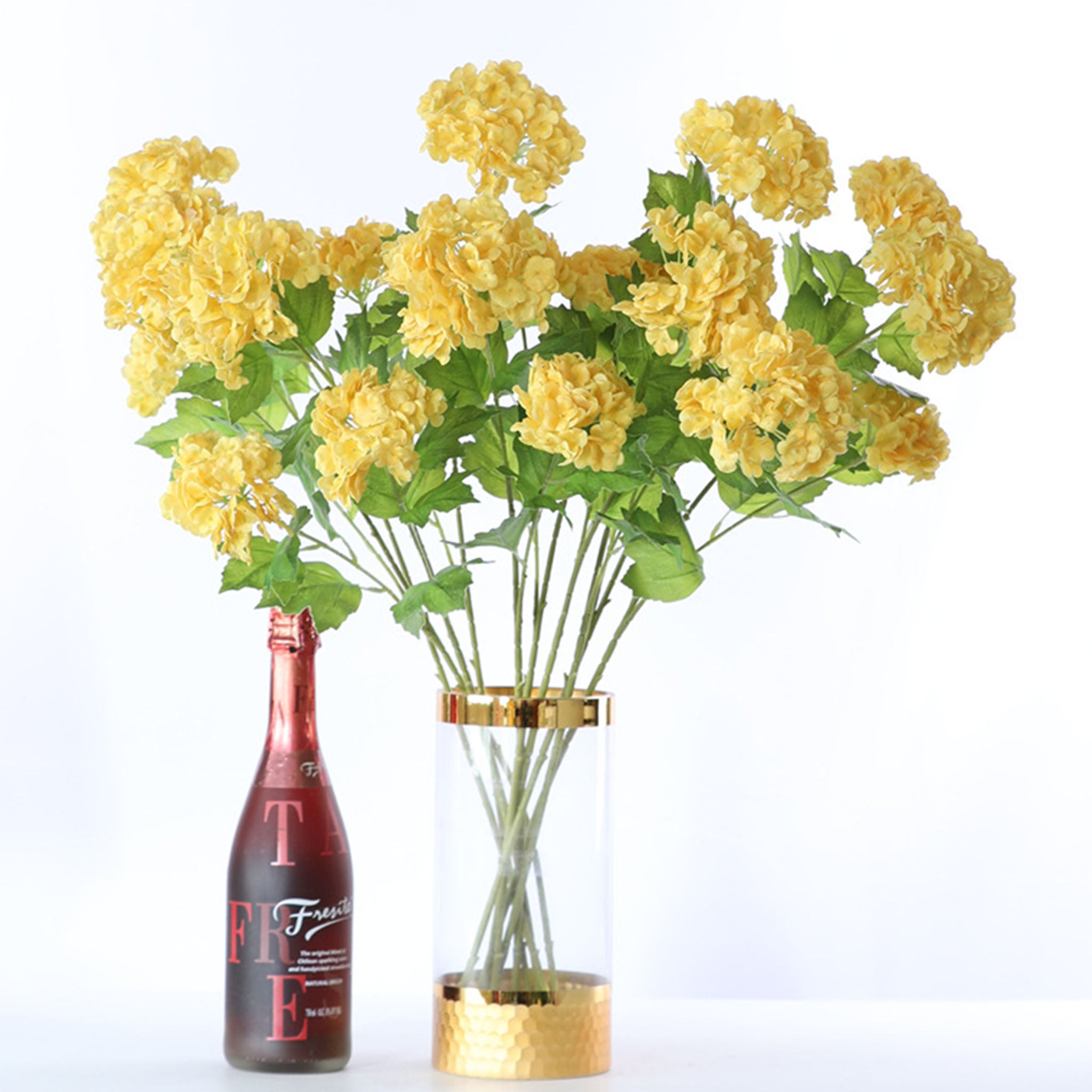 Artificial Snowball Hydrangea Branch 26"