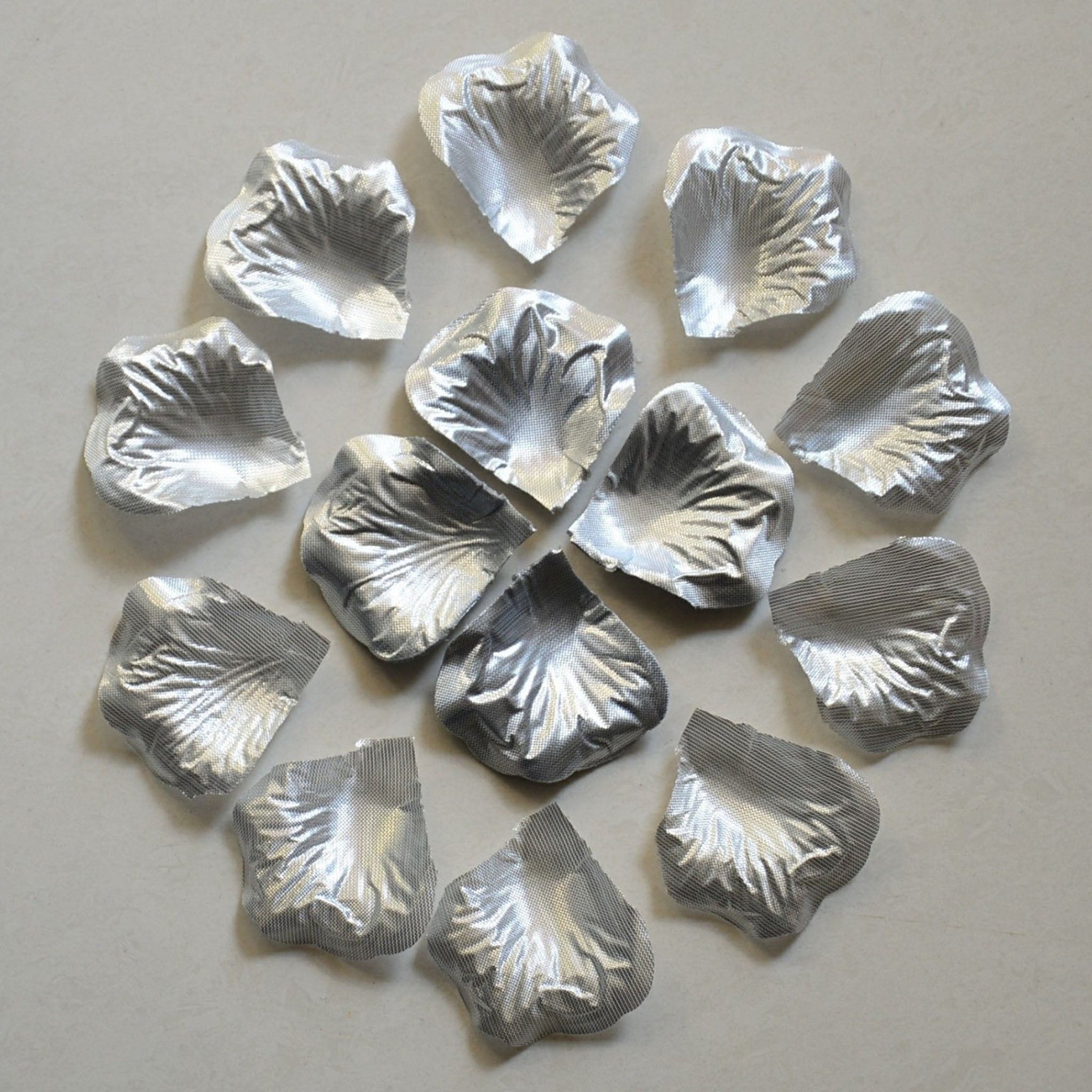 Silver Flower Petals Silk Rose Petals for Birthday Prom Party