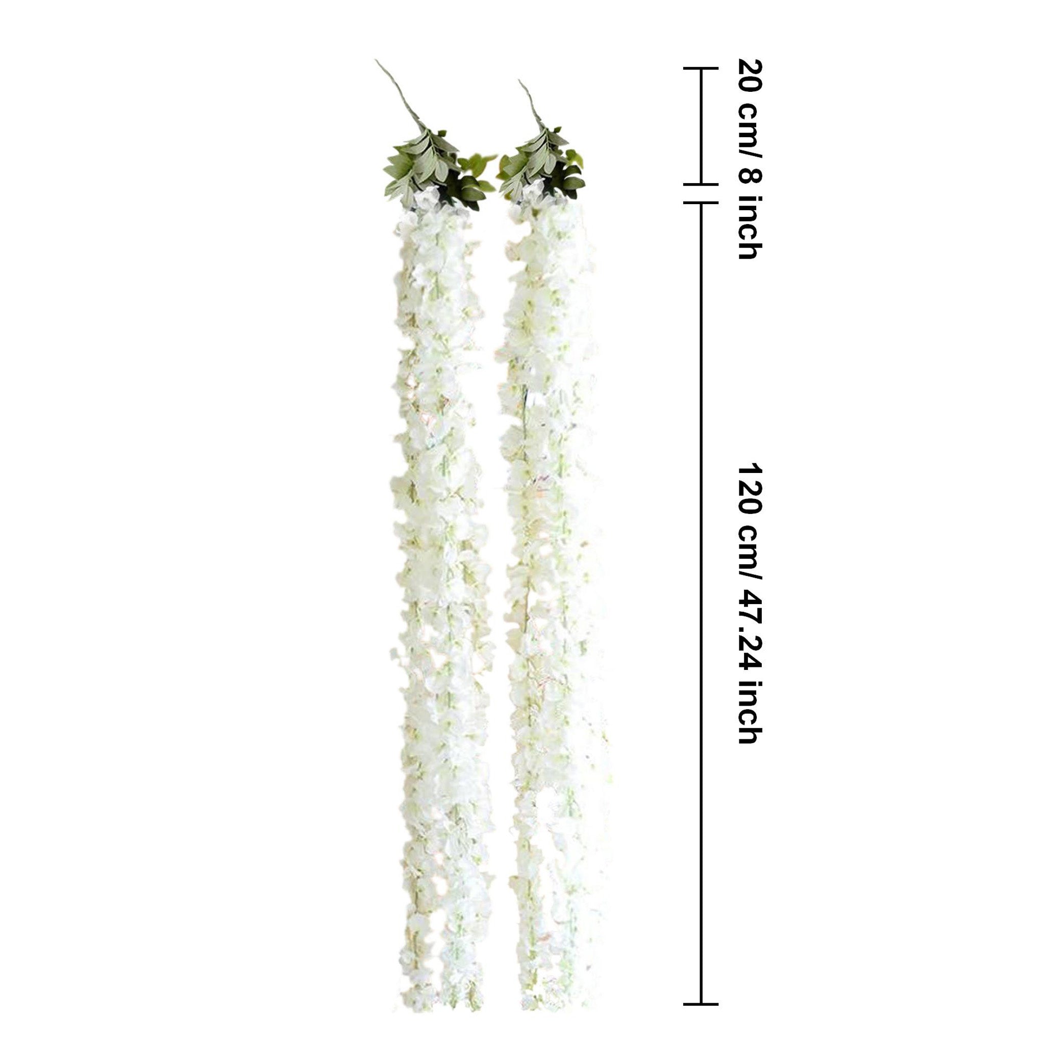 White Wisteria Vines Artificial Hanging Flower Garland