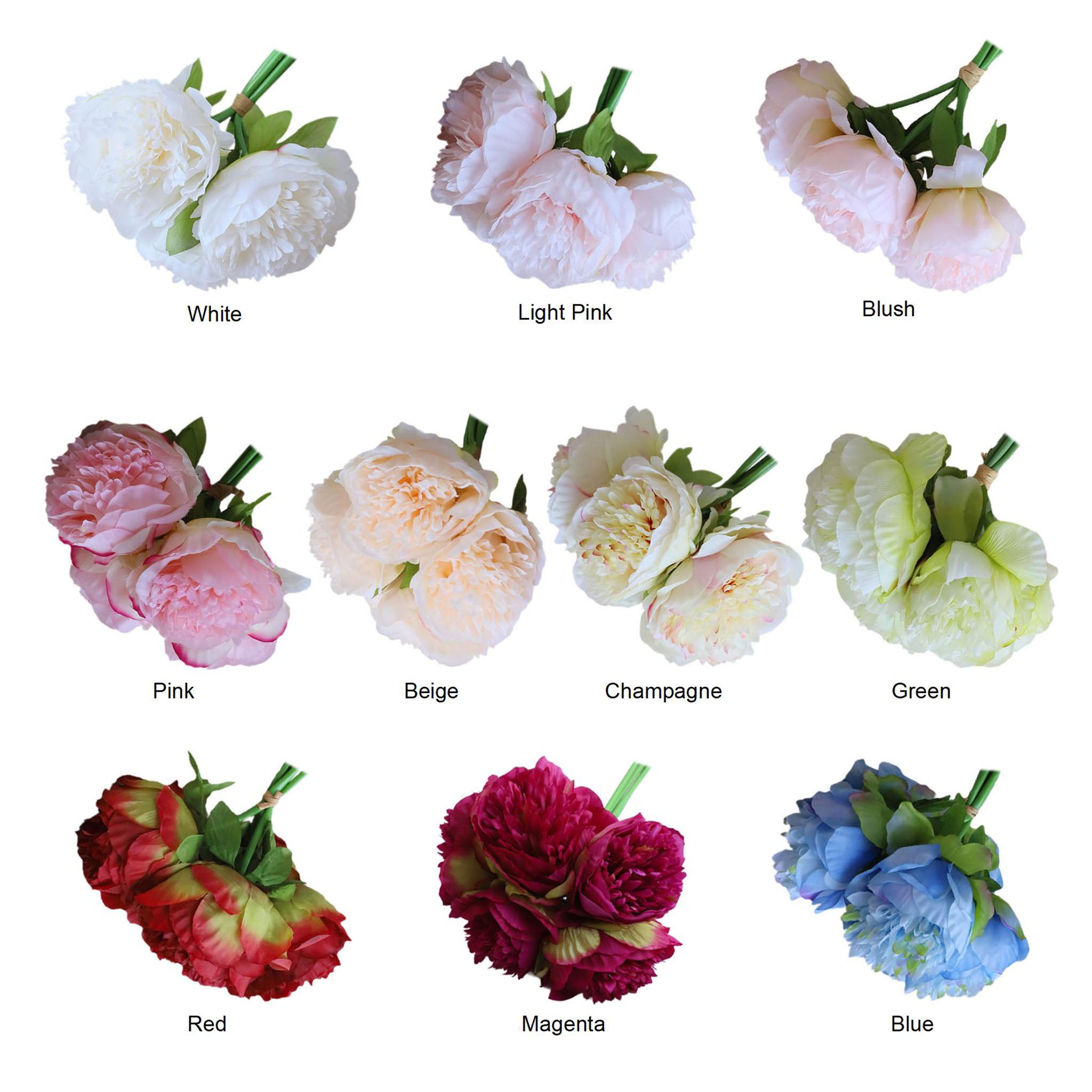 Silk Peony Bouquet Wedding Decoration Fake Flower Arrangement