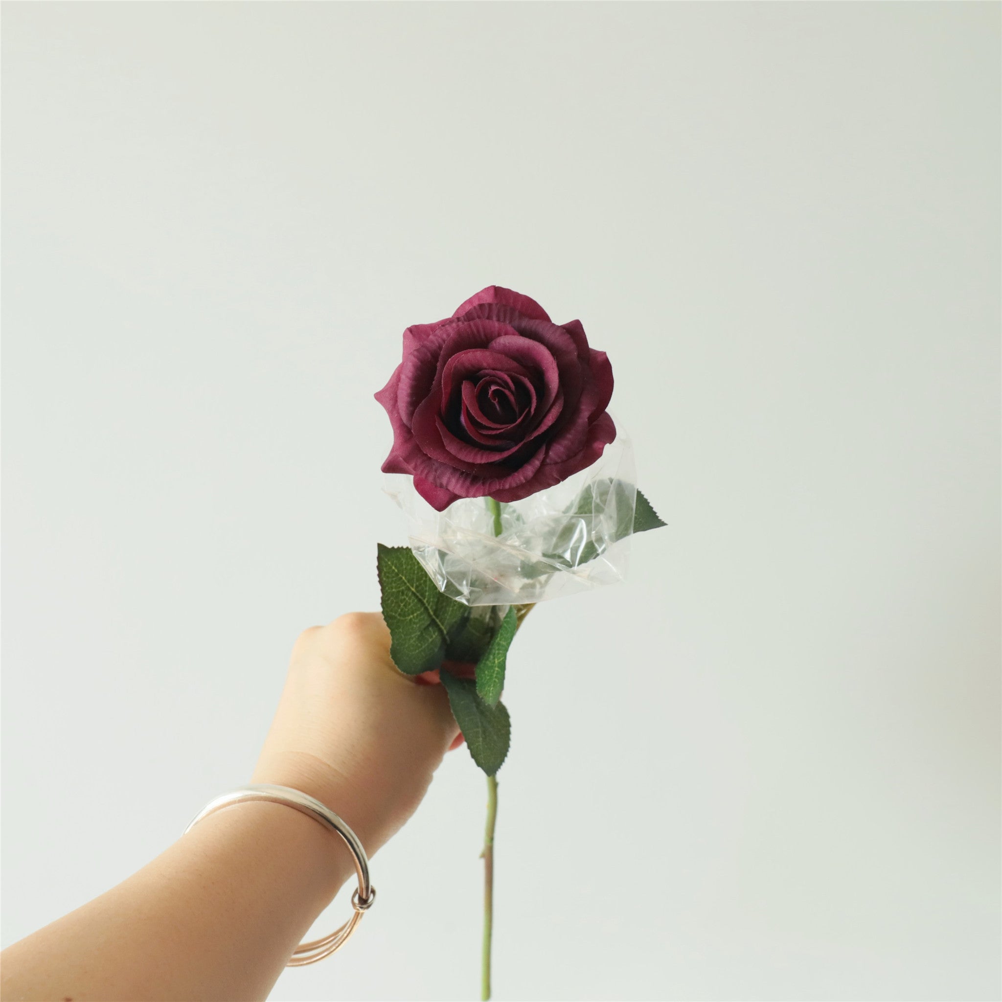 Burgundy Real Touch Rose Plum Wedding Flowers