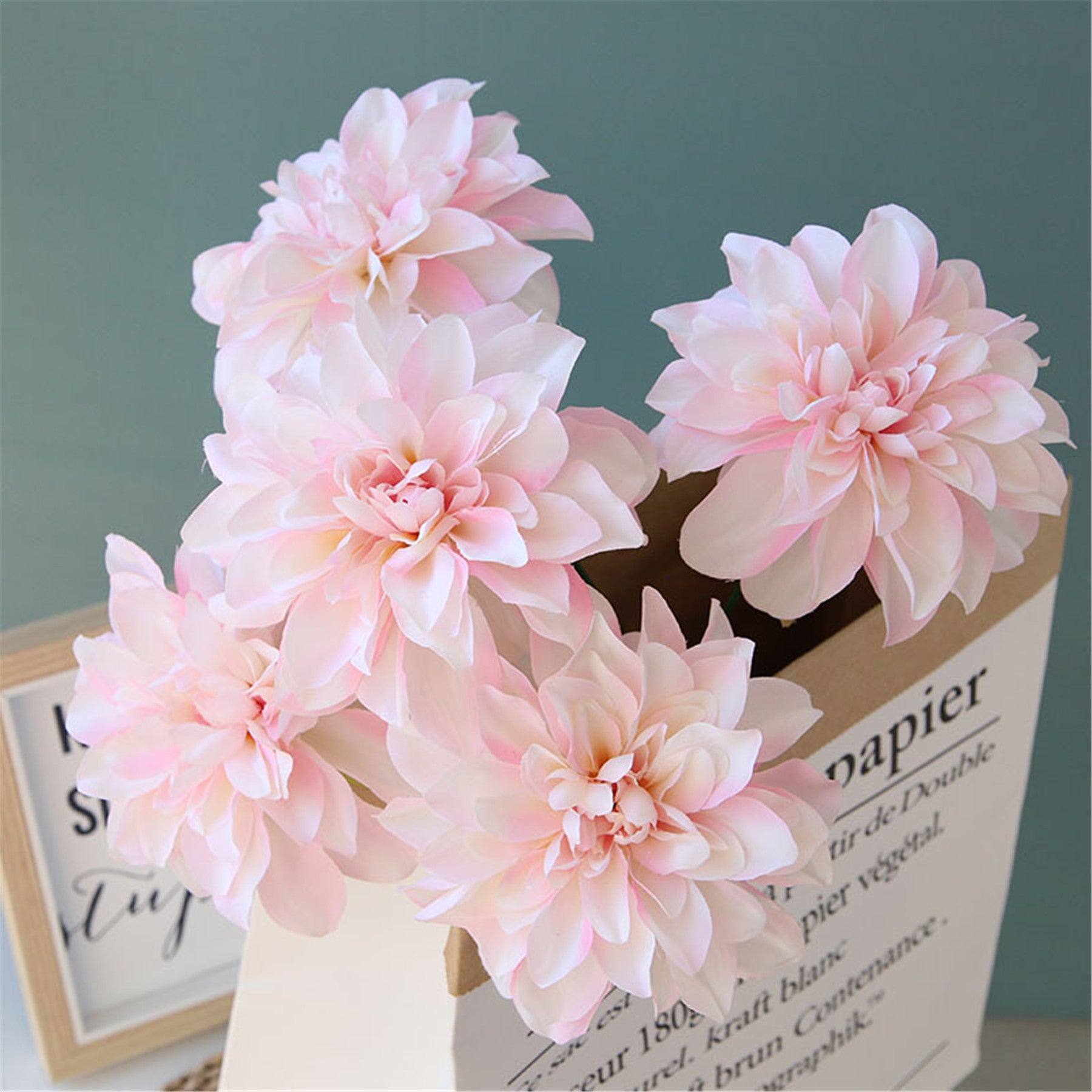 Dahlia Flowers Artificial Silk Wedding Floral Arrangement