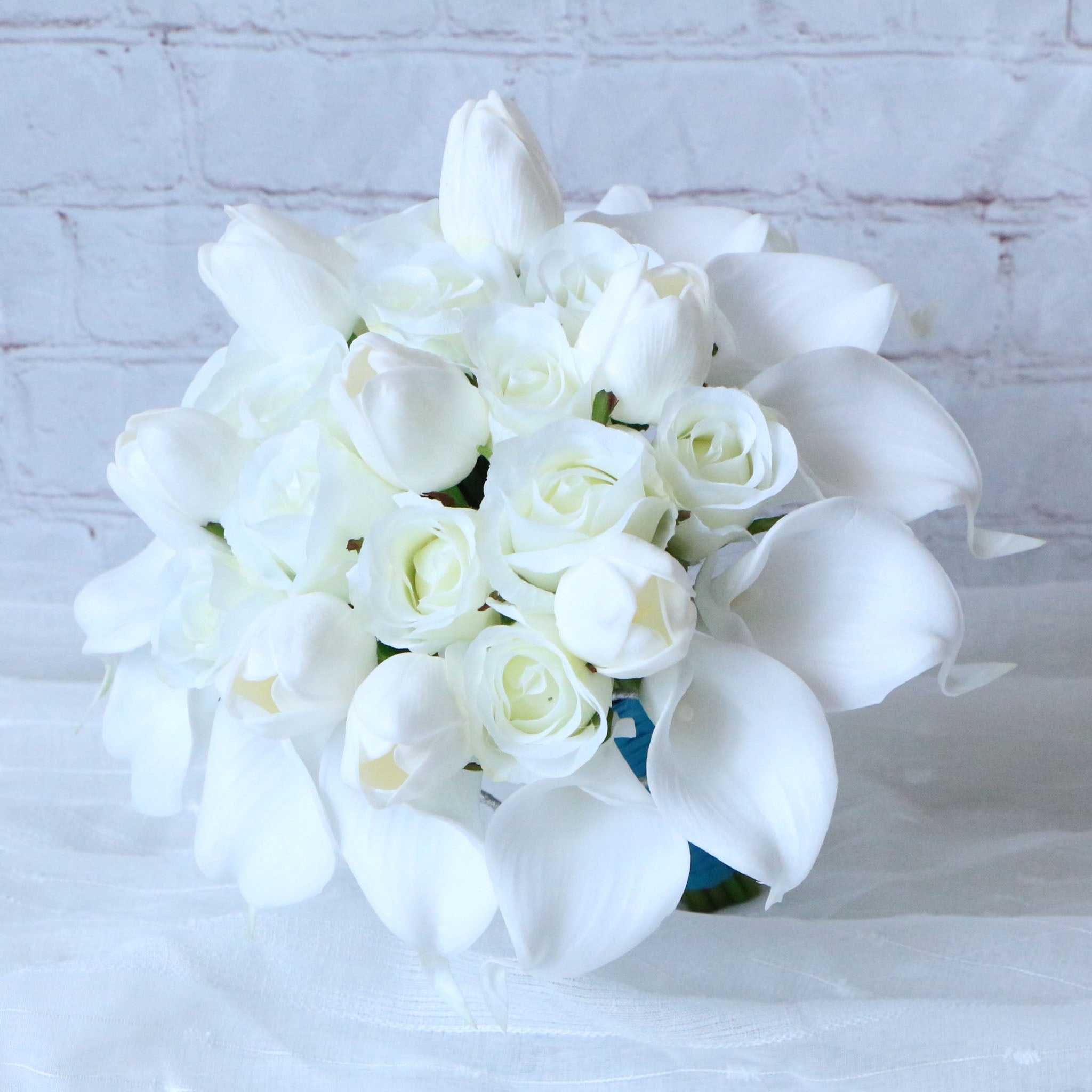 White Calla Lily Tulips Custom Bridal Bouquet