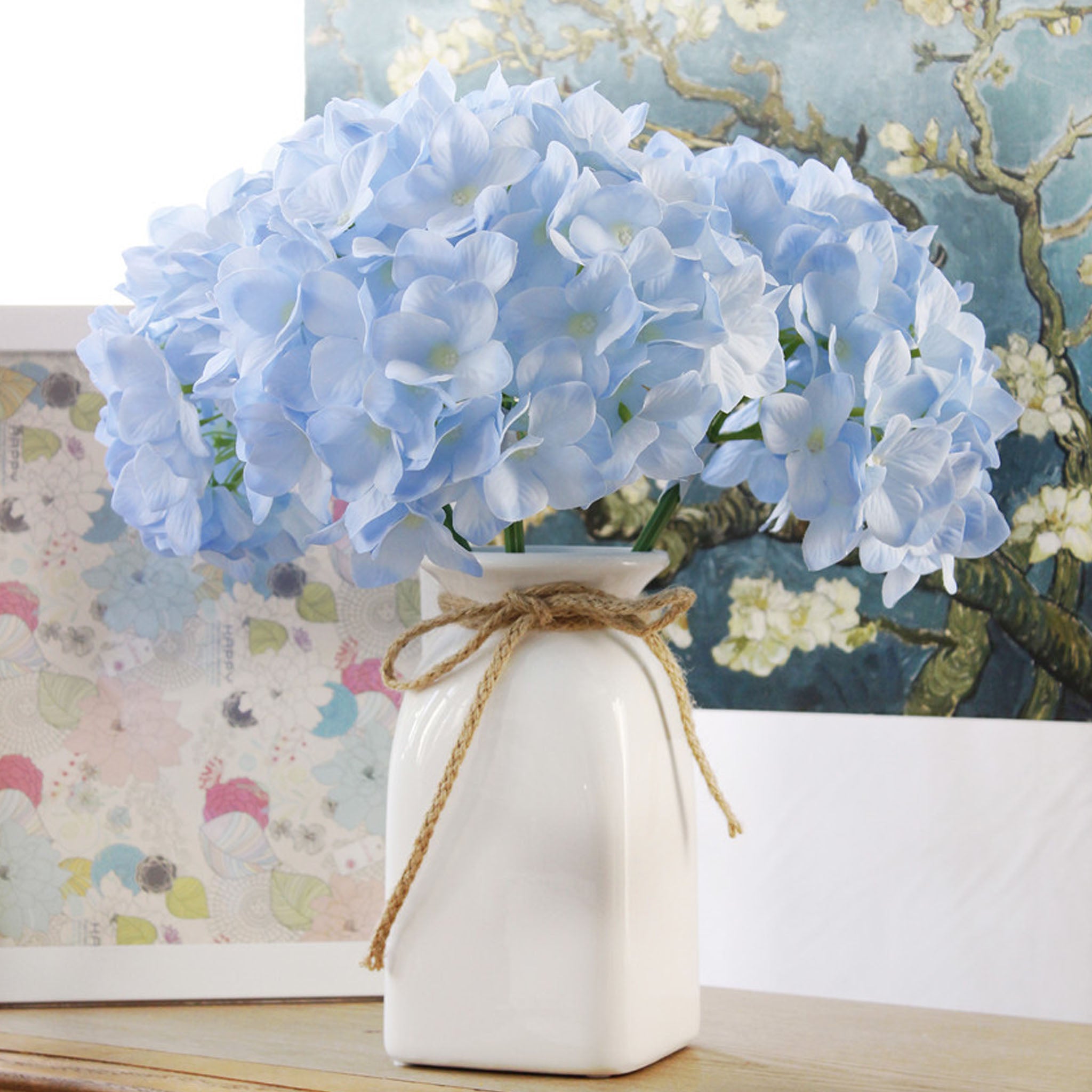 Large Head Hydrangea Simulation Fake Flowers for Home Party Wedding Decoration