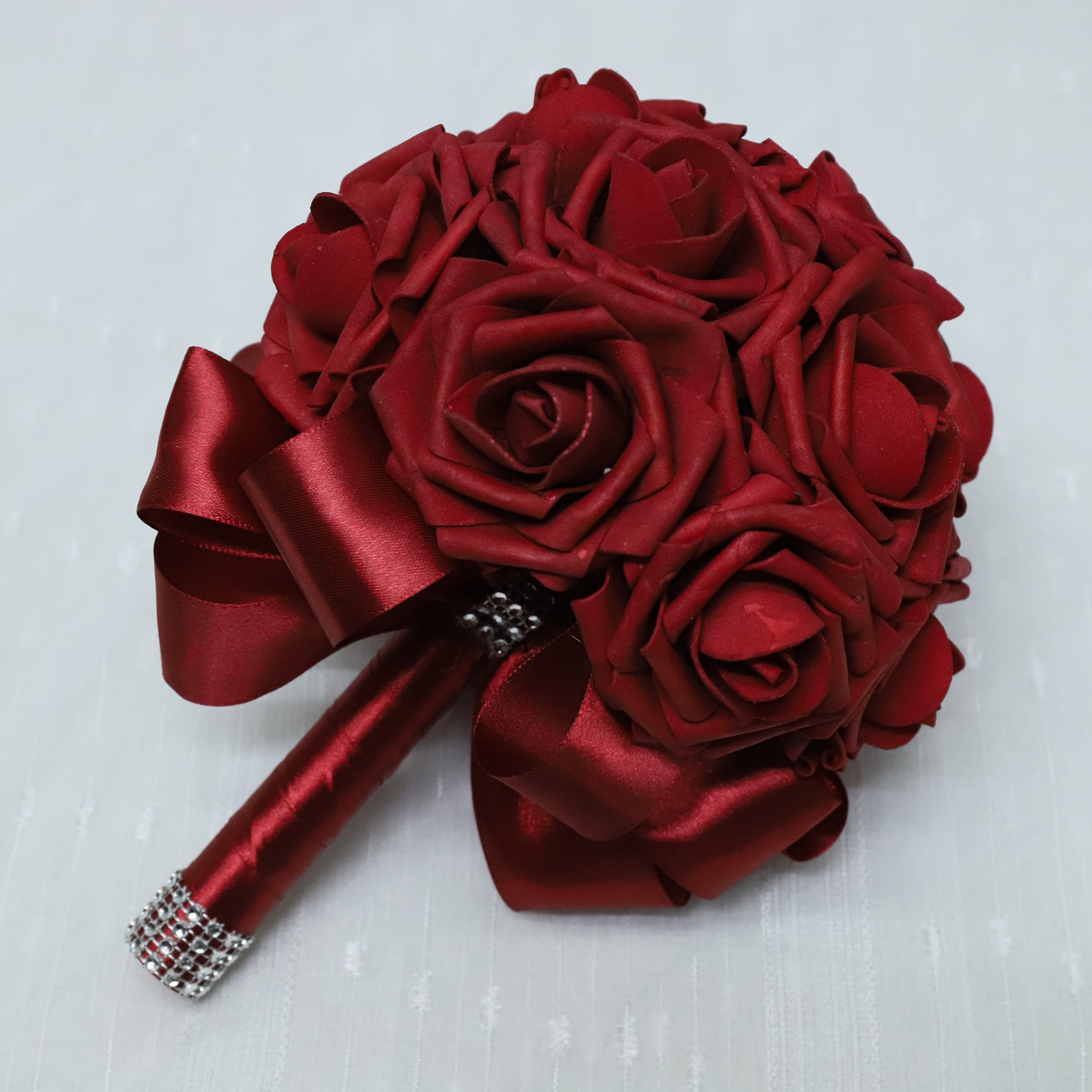 Dark Red White Black Roses Artificial Flower Bouquet