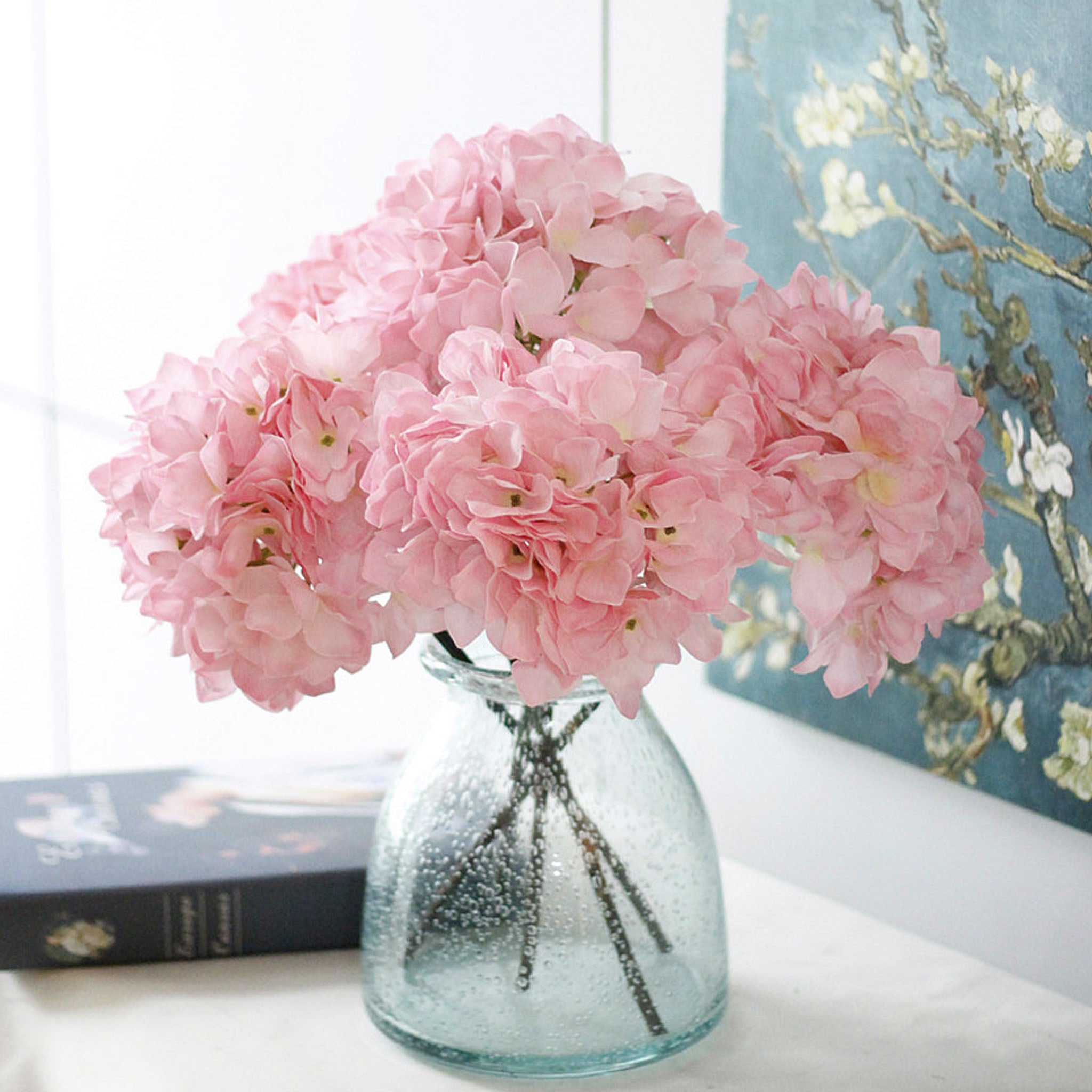 Large Head Hydrangea Simulation Fake Flowers for Home Party Wedding Decoration