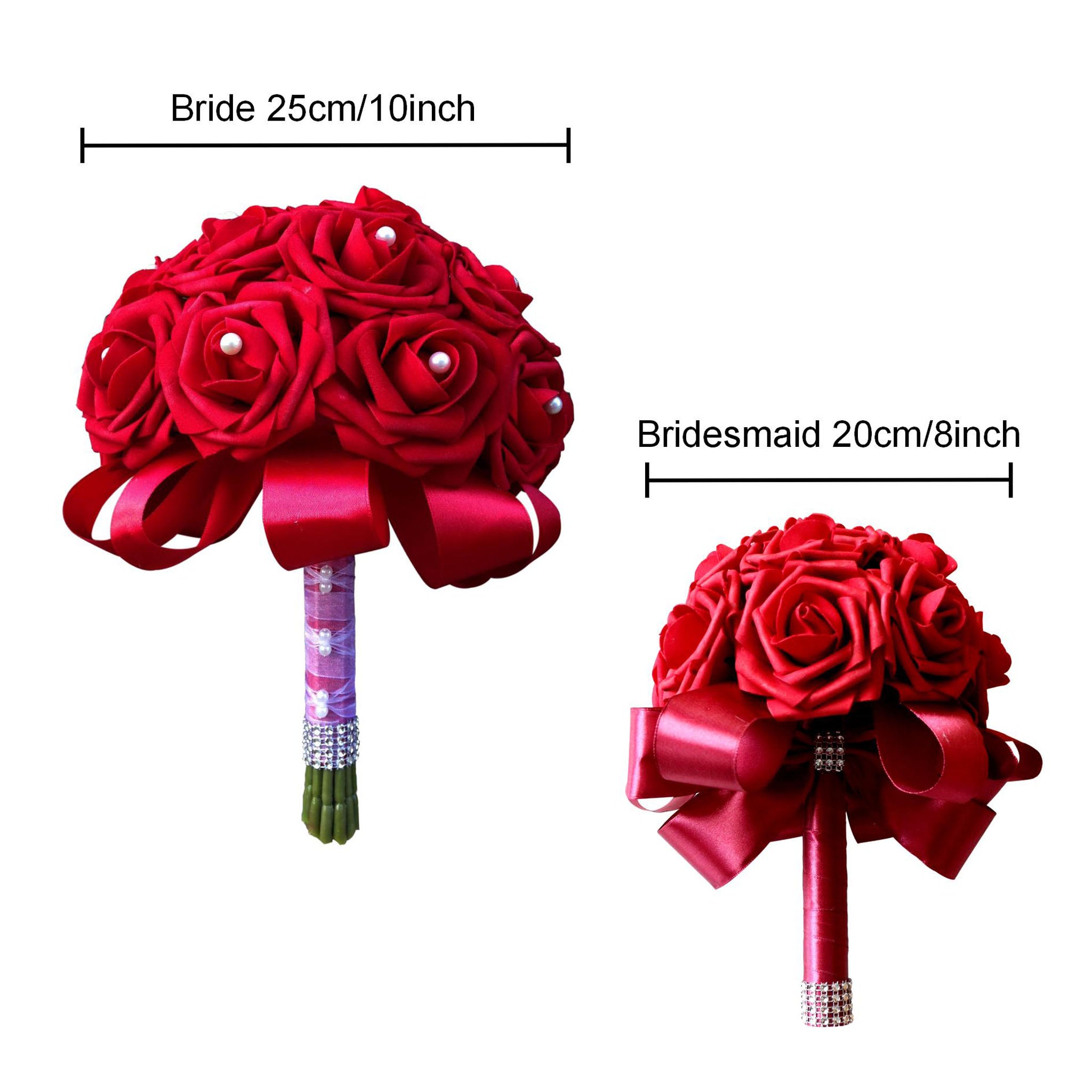 Dark Red White Black Roses Artificial Flower Bouquet