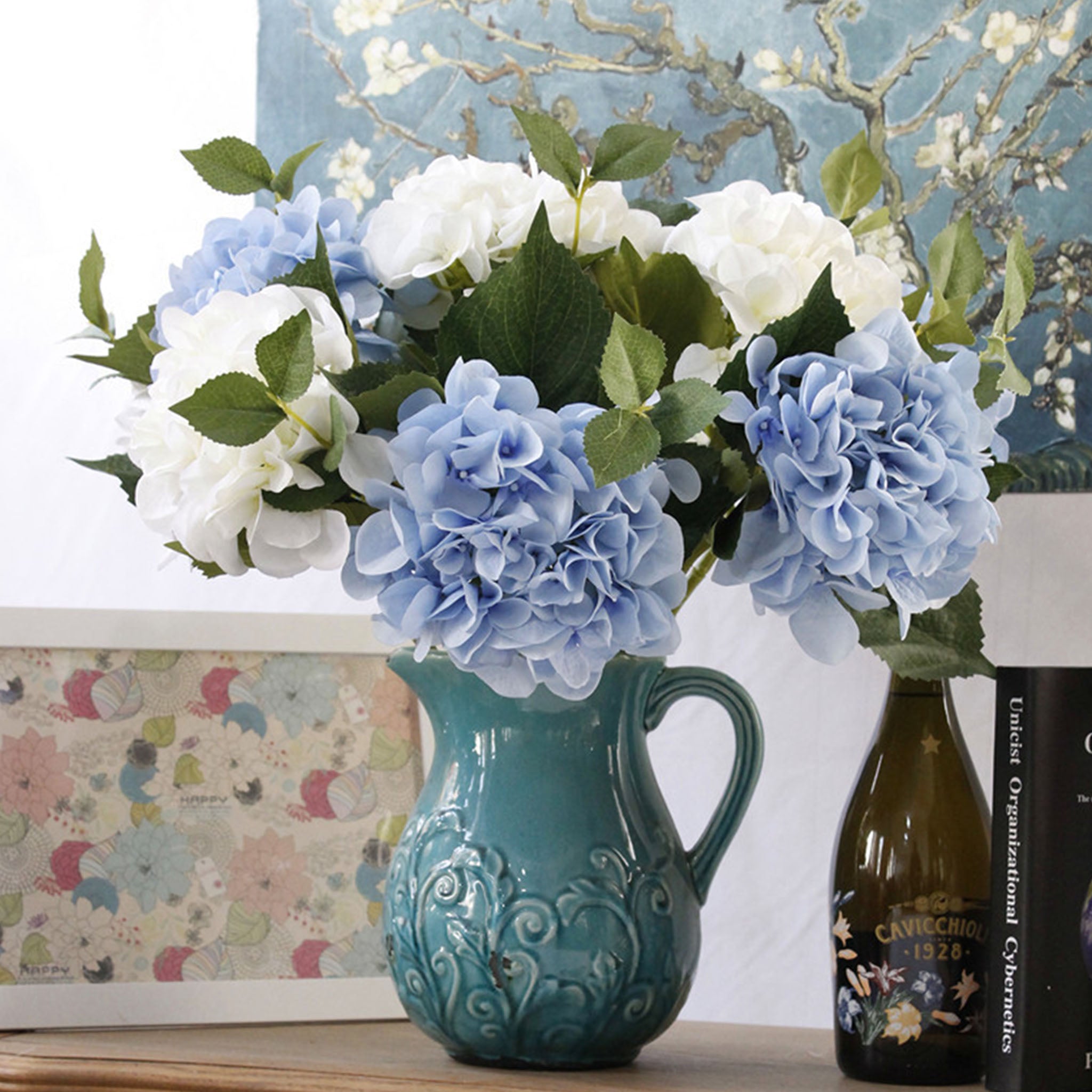 Artificial Hydrangea Silk Hydangea Flowers 6 inch