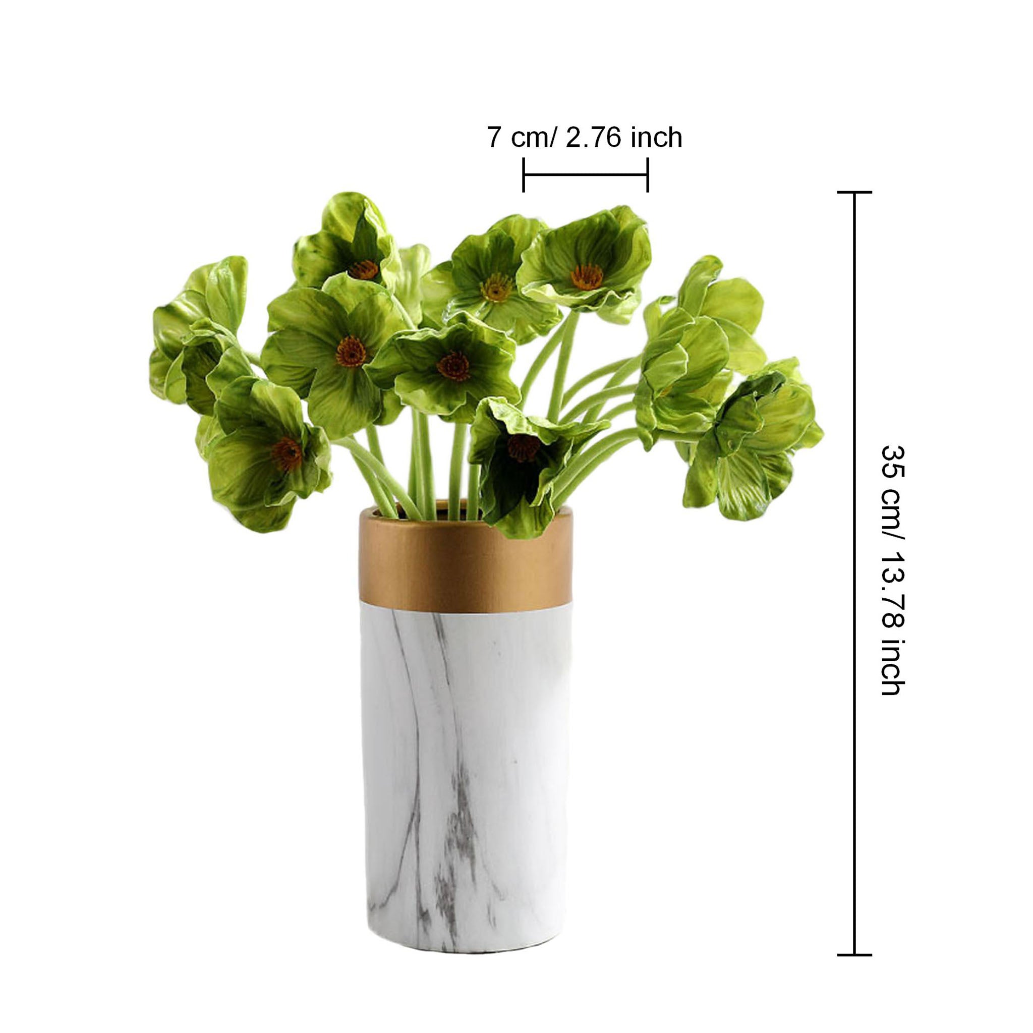 Artificial Poppies Green PU Real Touch Flowers