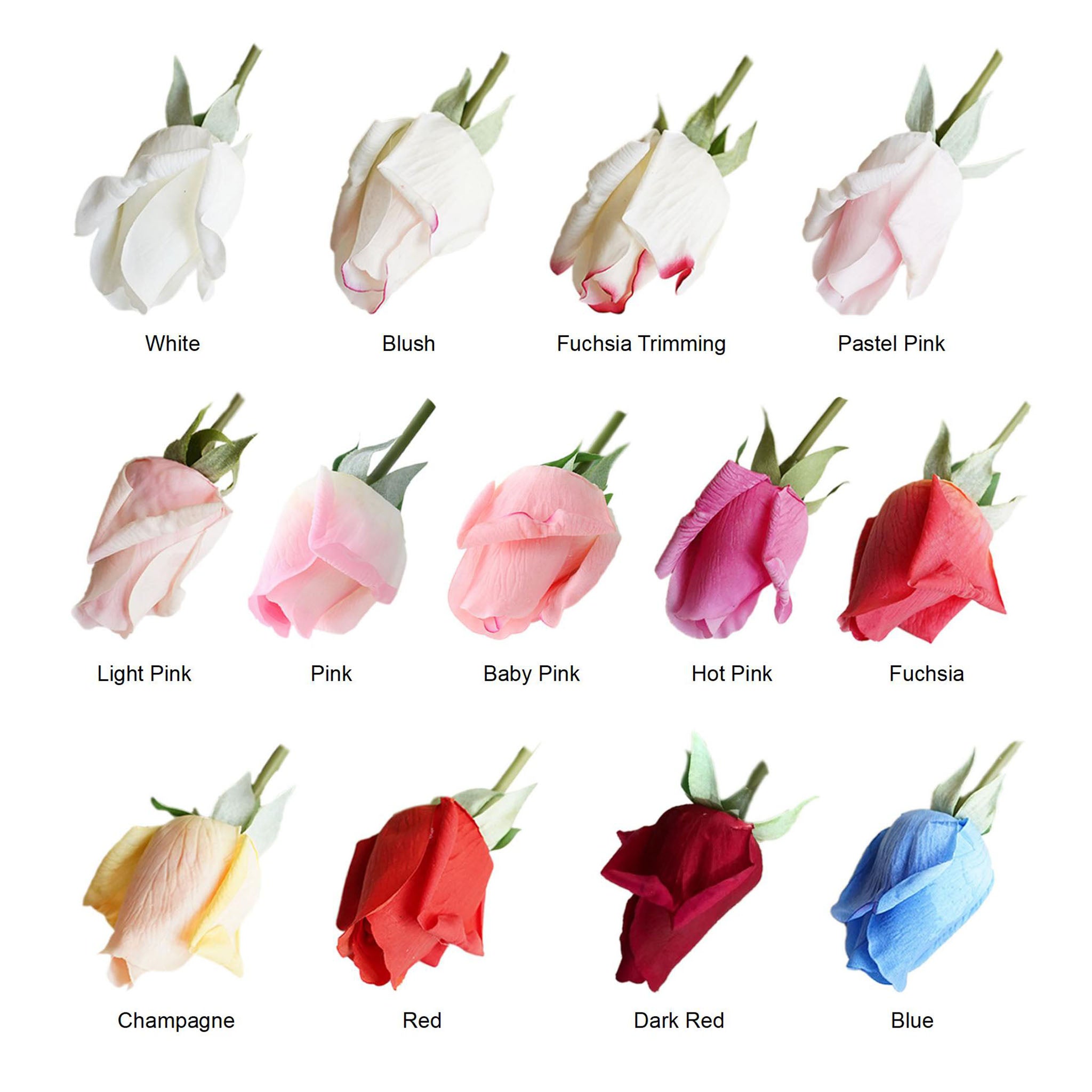 Real Touch Flowers Silk Rosebud Faux Flower