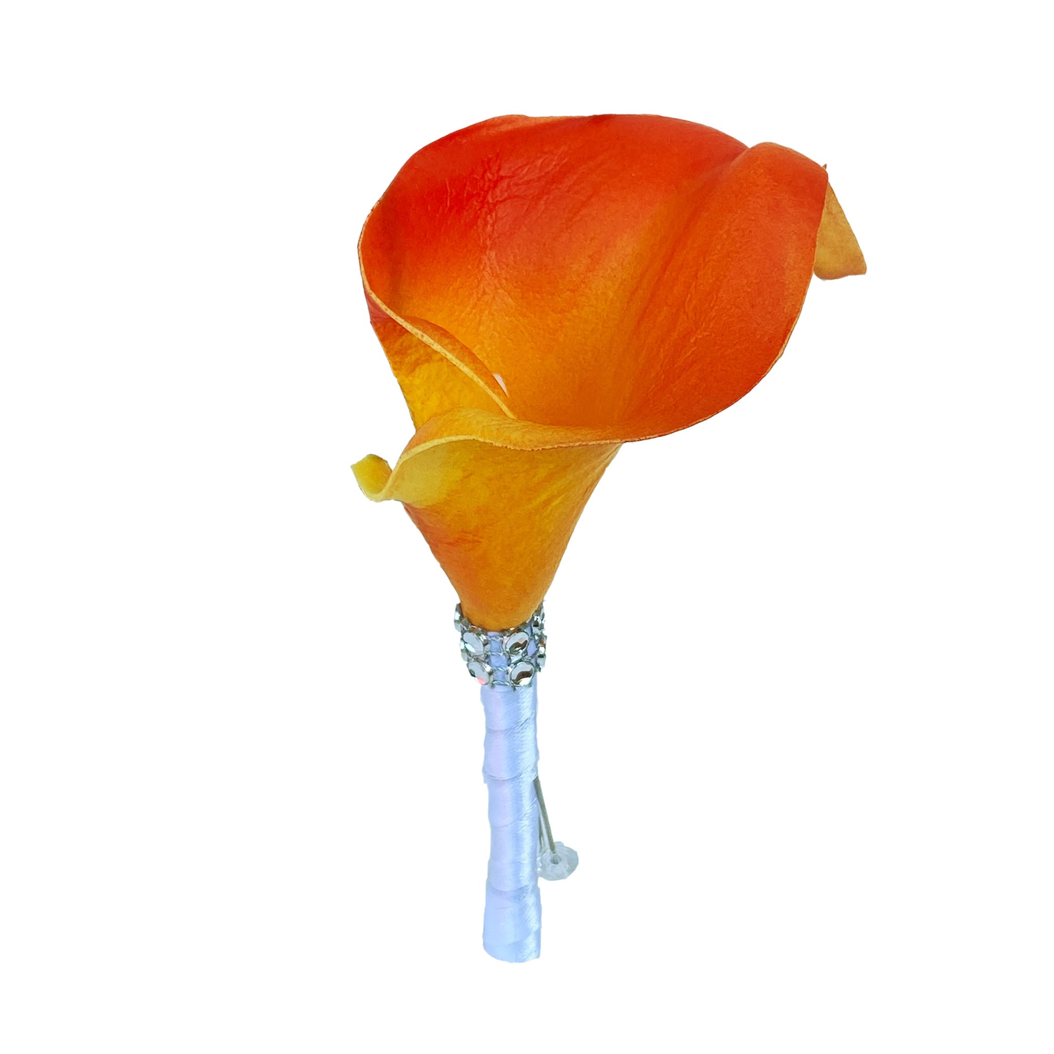 Orange Fuchsia White Calla Lily Cascade Bouquet