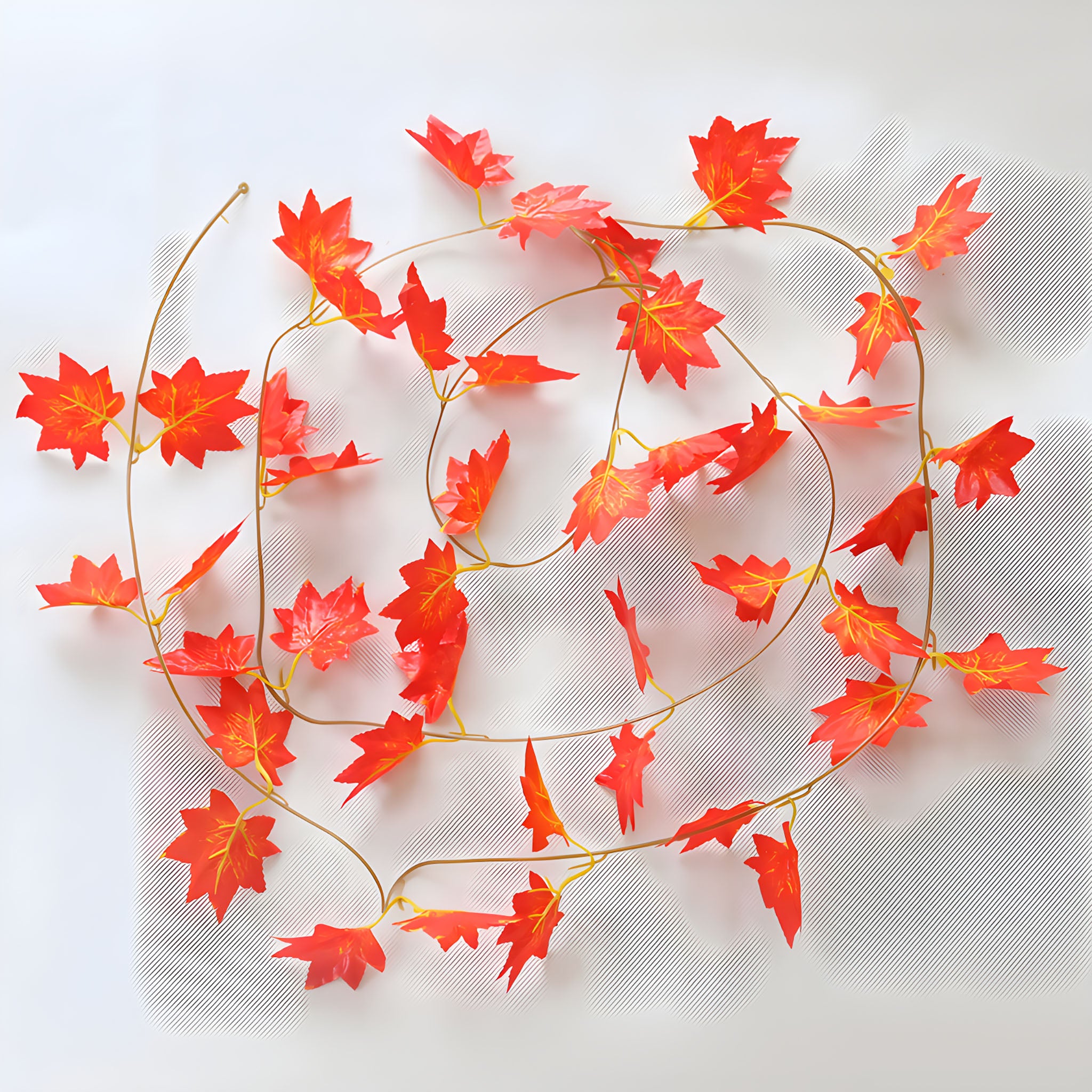 Red Maple Leaf Artificial Garland Wall Decor