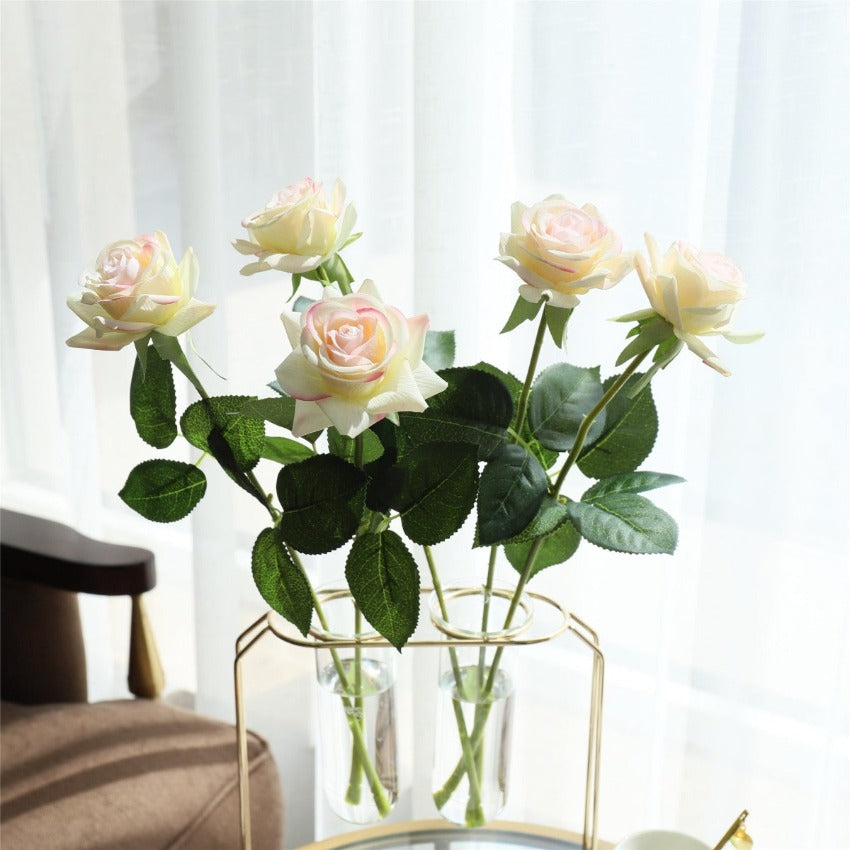 Latex Roses Silk Flowers Artificial 10 Stems for Home Decor