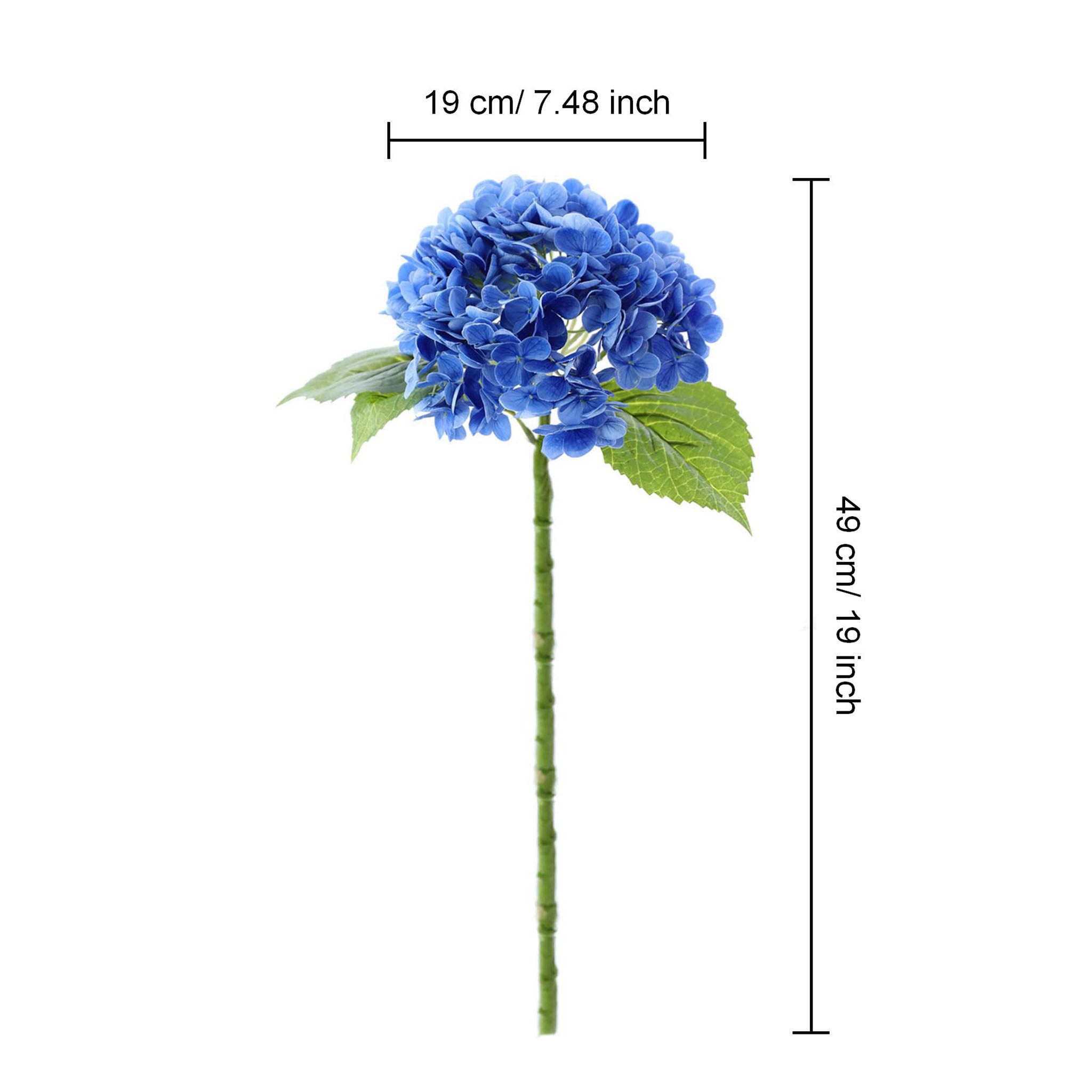 Artificial Blue Hydrangea Bush Real Touch Flowers