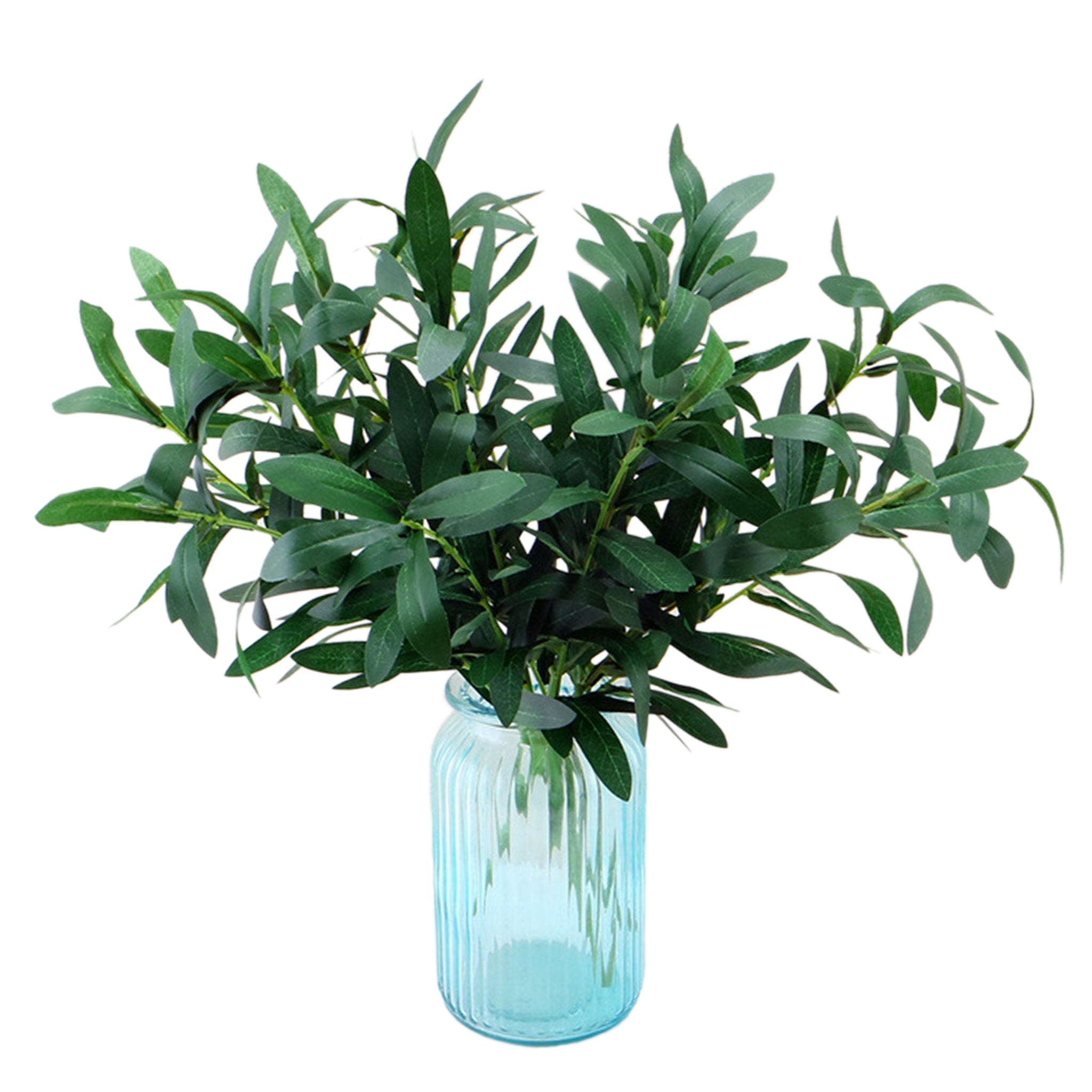 Short Stem Artificial Olive Bush Faux Greenery Leaf Garlands 10 Bunches