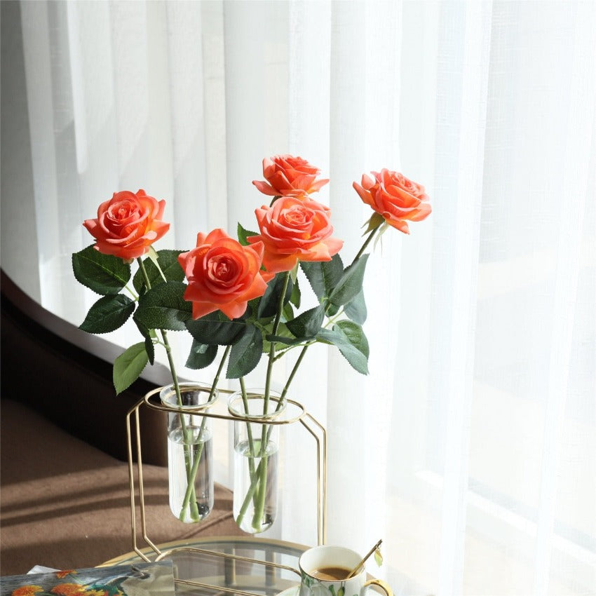 Latex Roses Silk Flowers Artificial 10 Stems for Home Decor