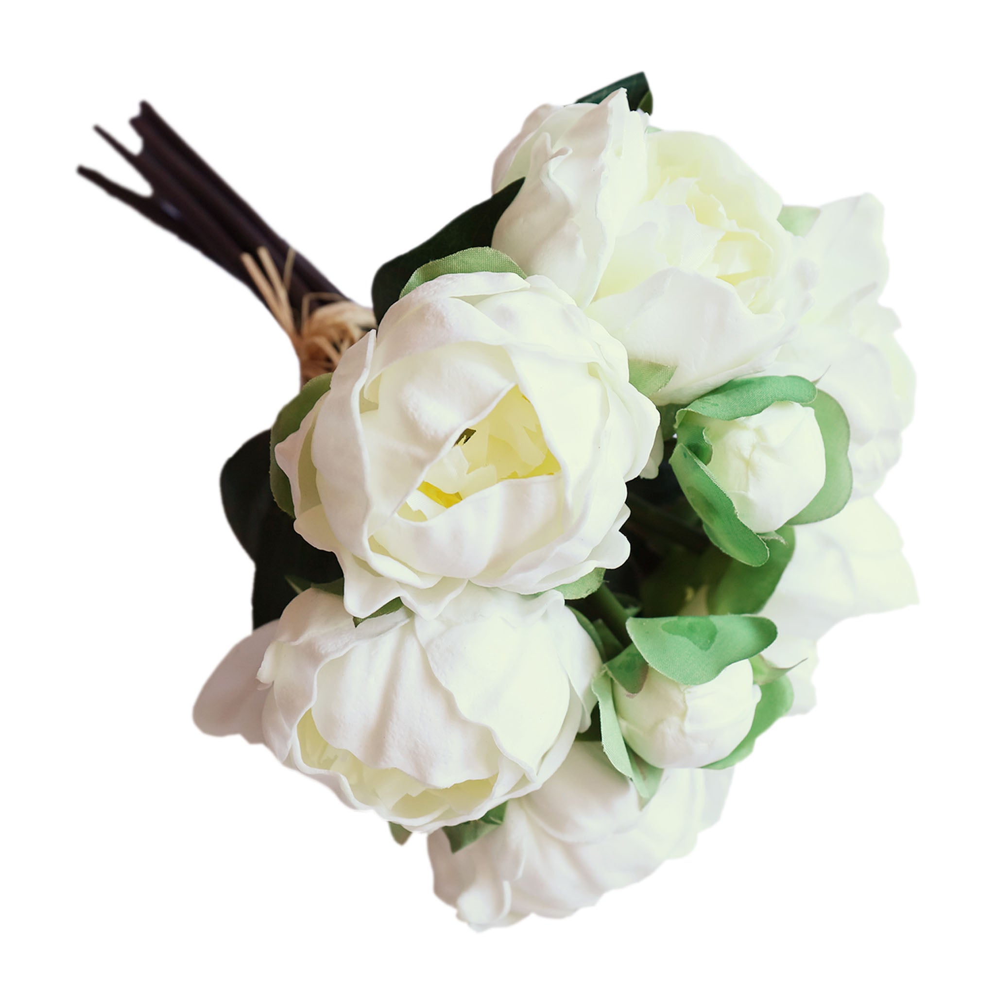 Real Touch Flower White Peony Bouquet for Bridal Flower Table Centerpieces