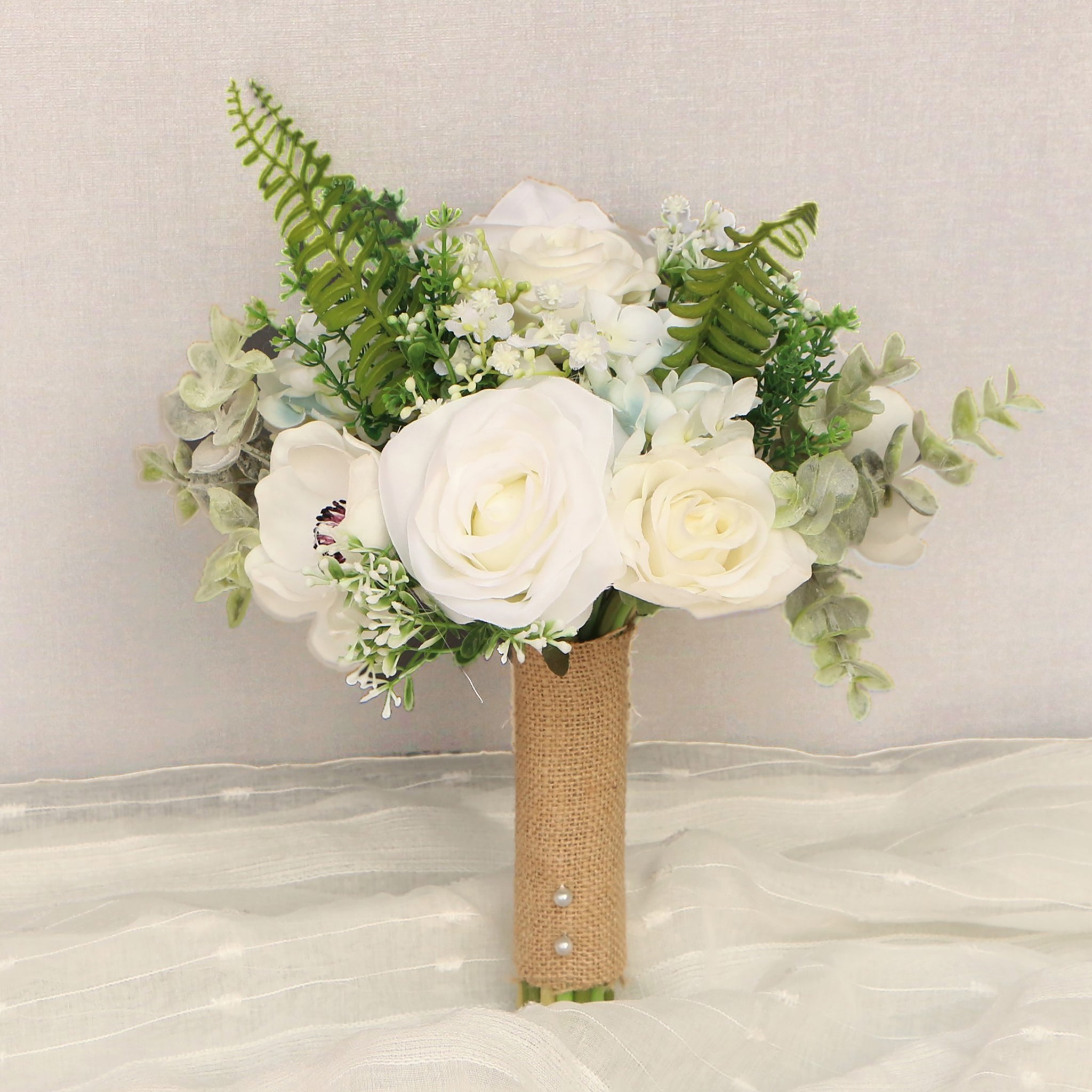 Rustic Wedding Bouquet Silk Peonies