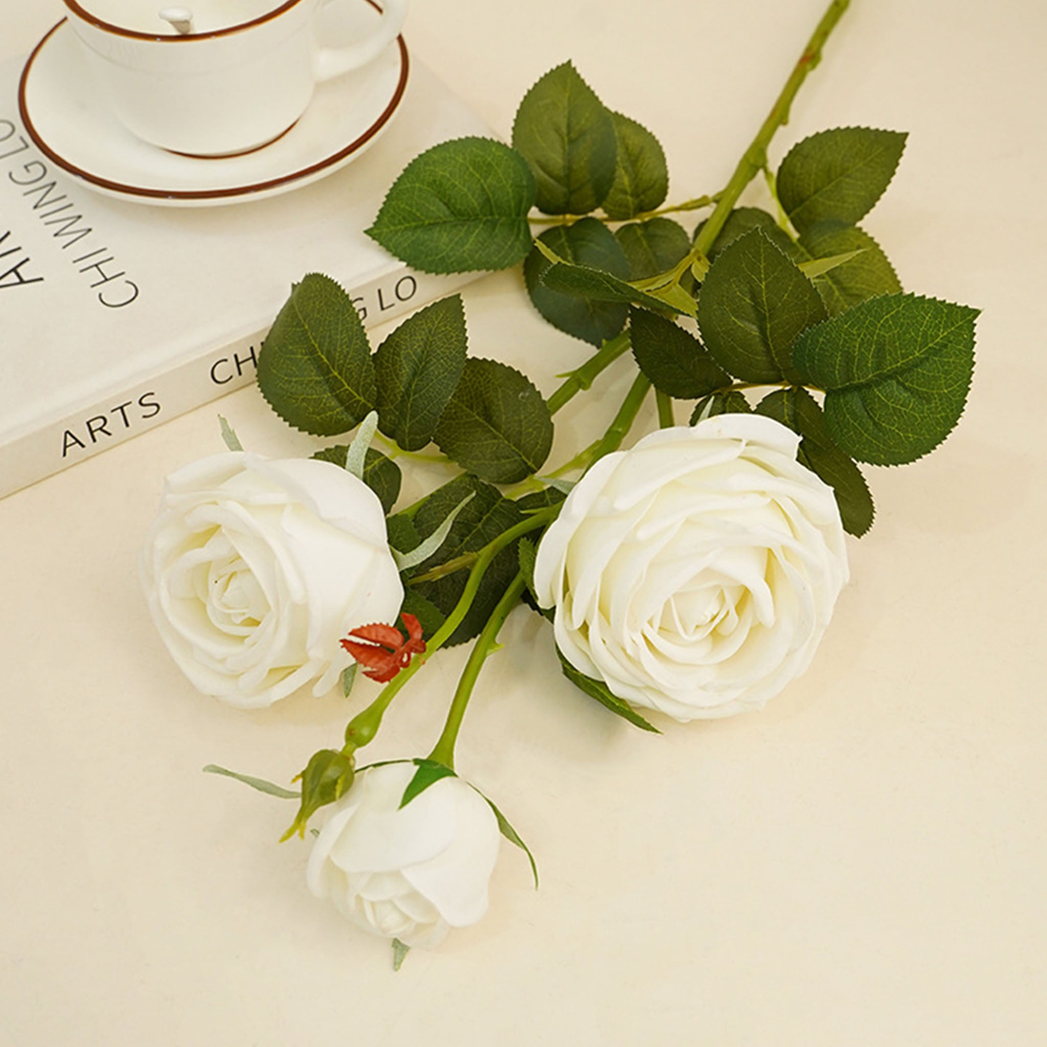 Real Touch Cabbage Roses Realistic Spray Flowers