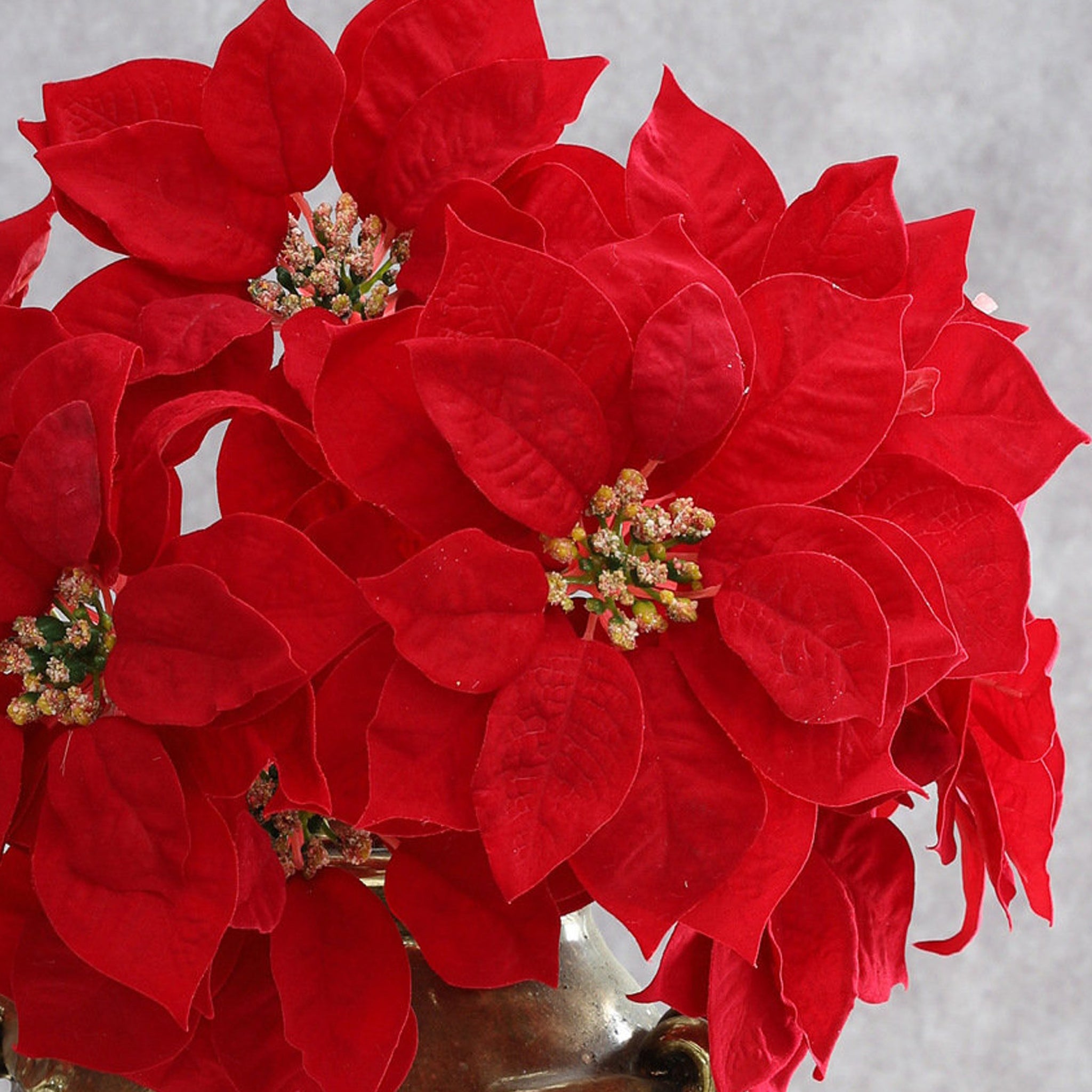 Artificial Red Poinsettia Individual Flowers 12.6"