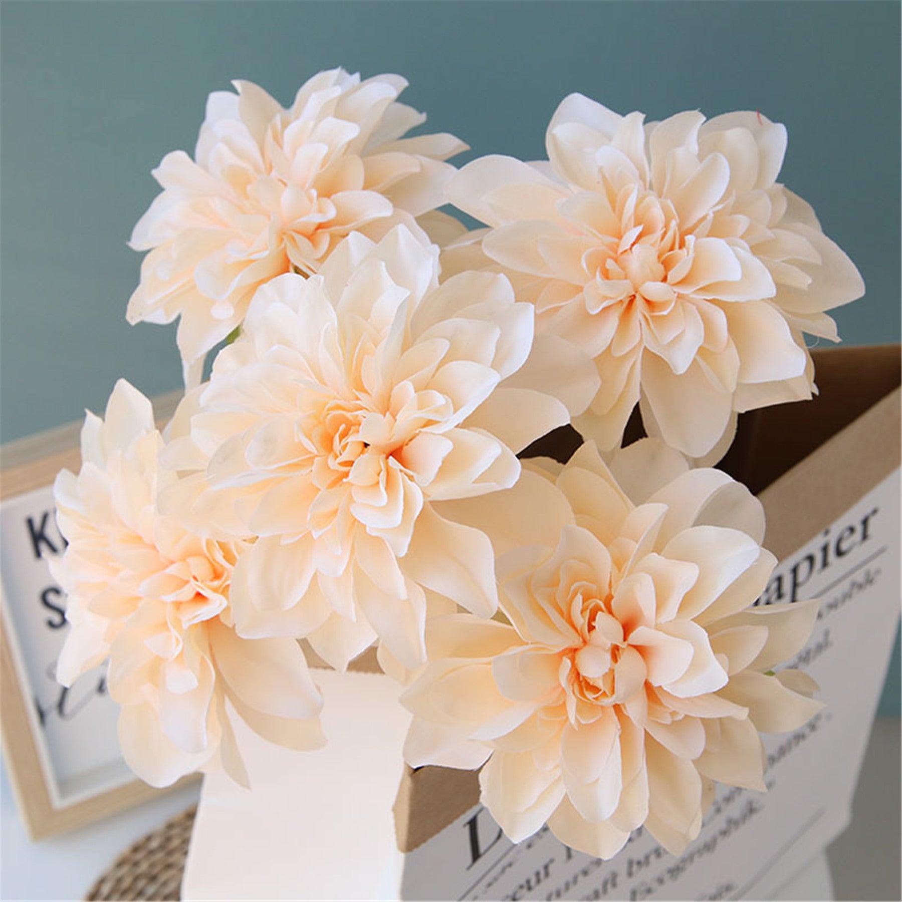 Dahlia Flowers Artificial Silk Wedding Floral Arrangement