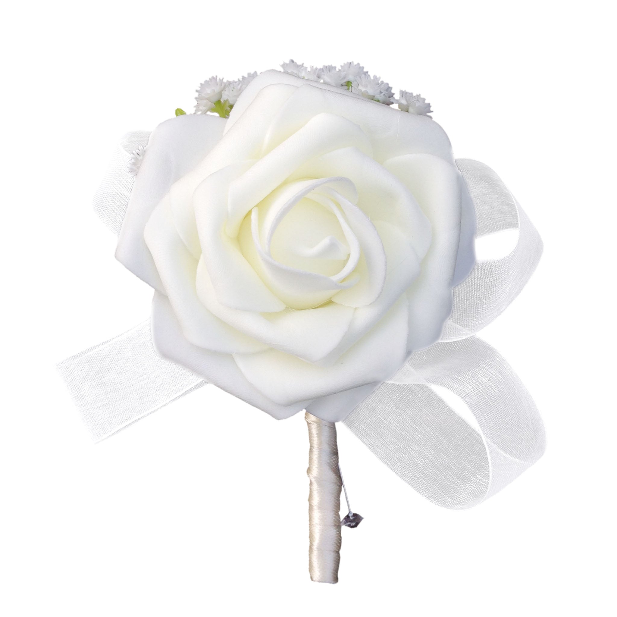 Royal Blue Ivory Roses Wedding Bouquets for Bridal Bridesmaids Boutonnieres