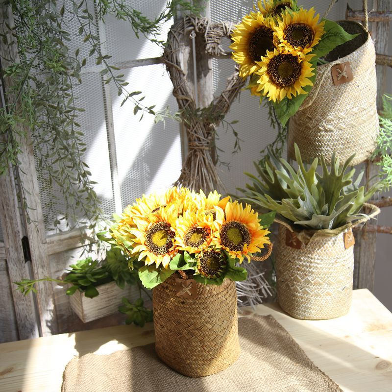 Artificial Sunflower Bouquet for Fall Wedding Bouquet Home Decoration