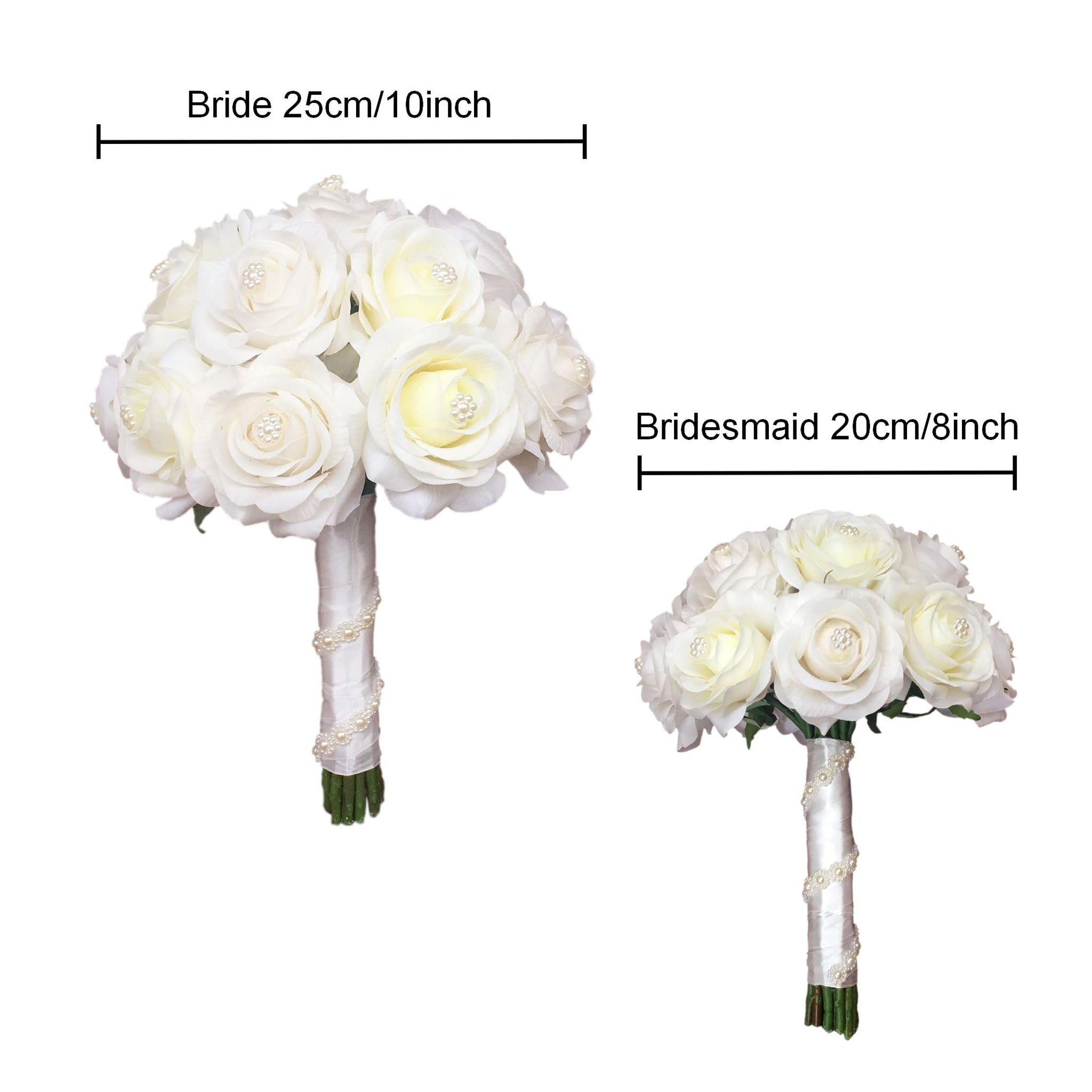 Groom Boutonniere Cream White Roses Flower Wedding Bouquet Bridal