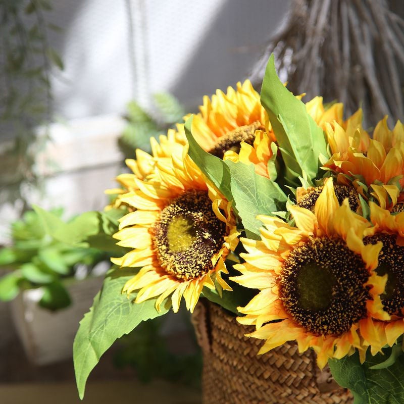 Artificial Sunflower Bouquet for Fall Wedding Bouquet Home Decoration