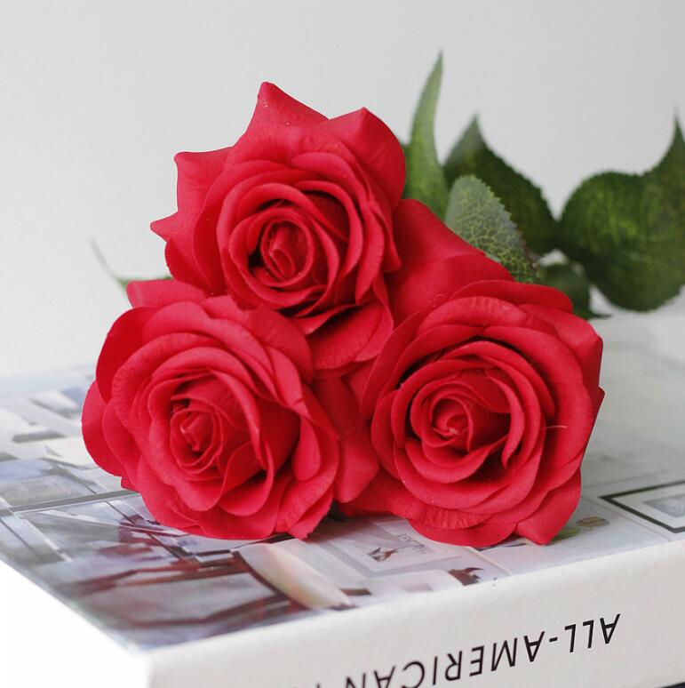 Real Touch Roses Red Fake Wedding Flowers