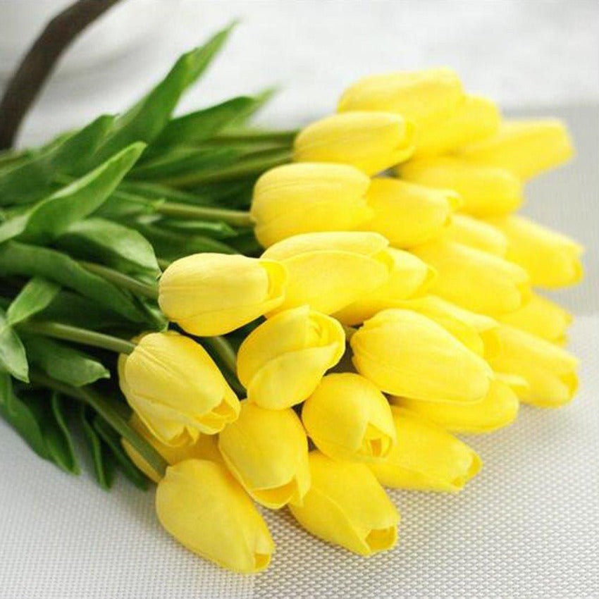 Artificial Tulip Bouquet Real Touch Flowers for Home Wedding Decorations