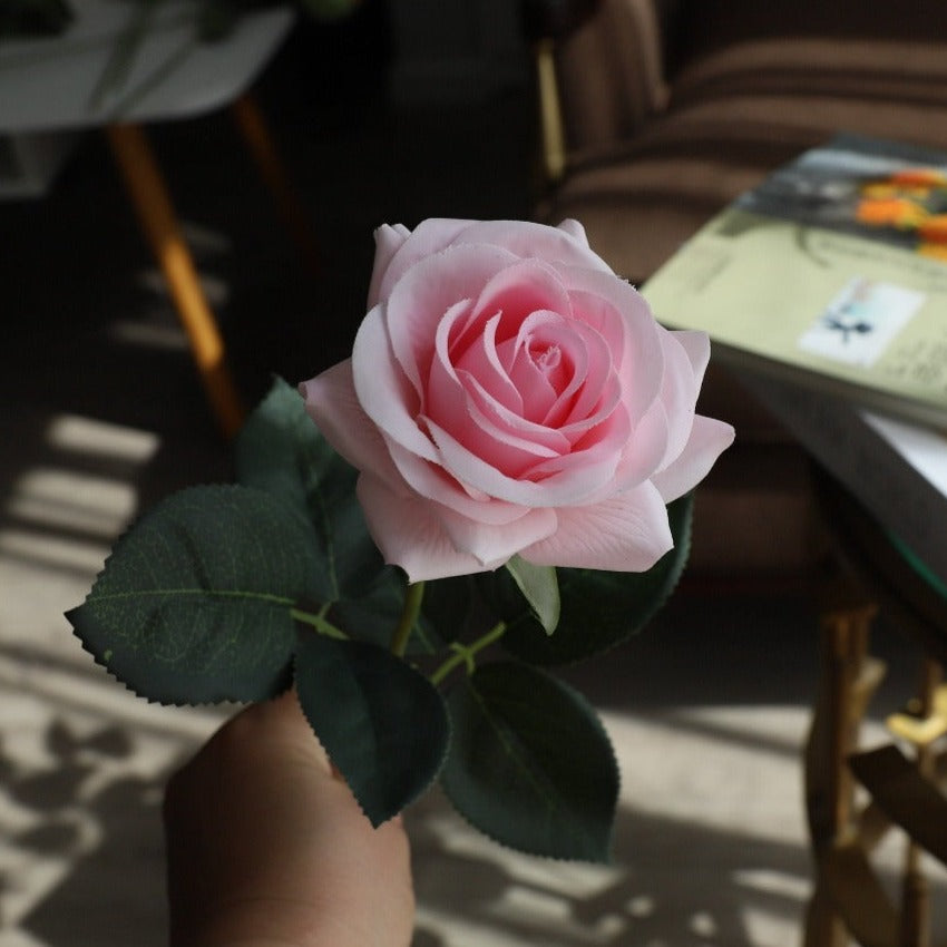 Latex Roses Silk Flowers Artificial 10 Stems for Home Decor