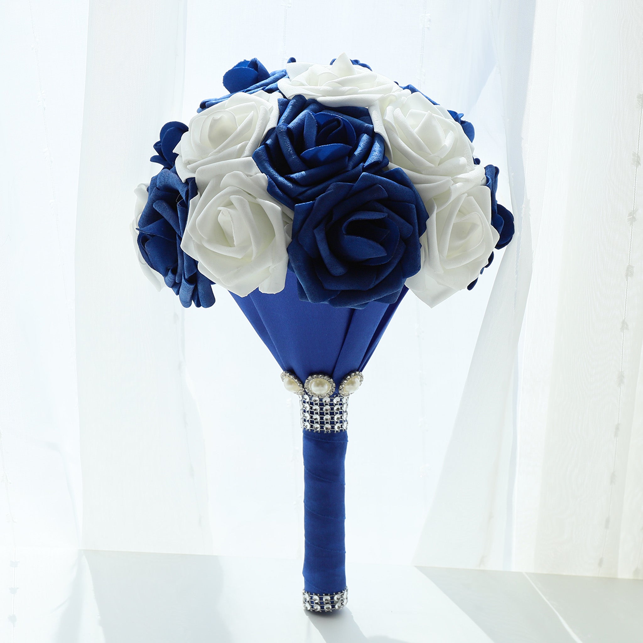 Wedding Bouquets Royal Blue and White Roses