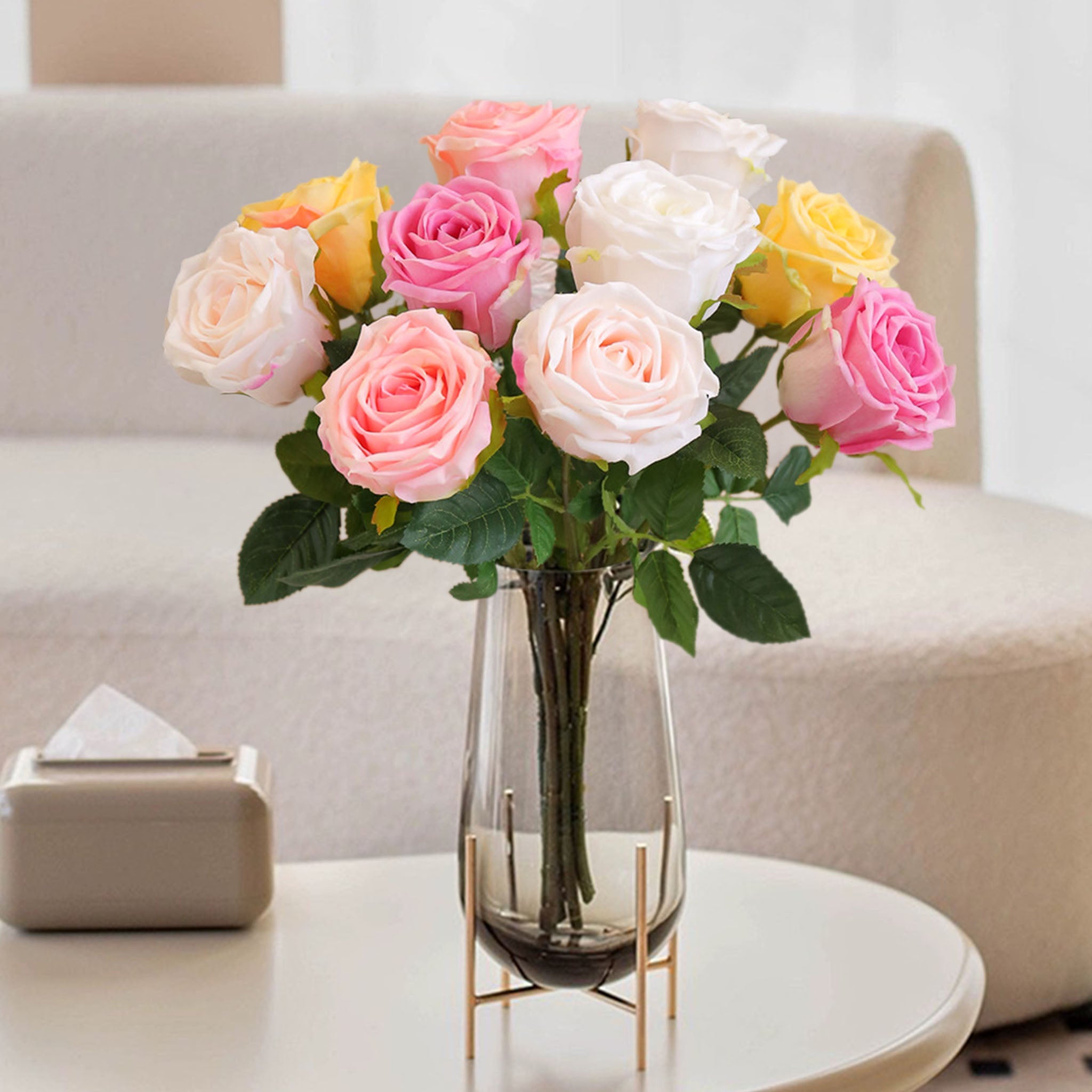 Real Touch Roses Artificial Flowers 17"