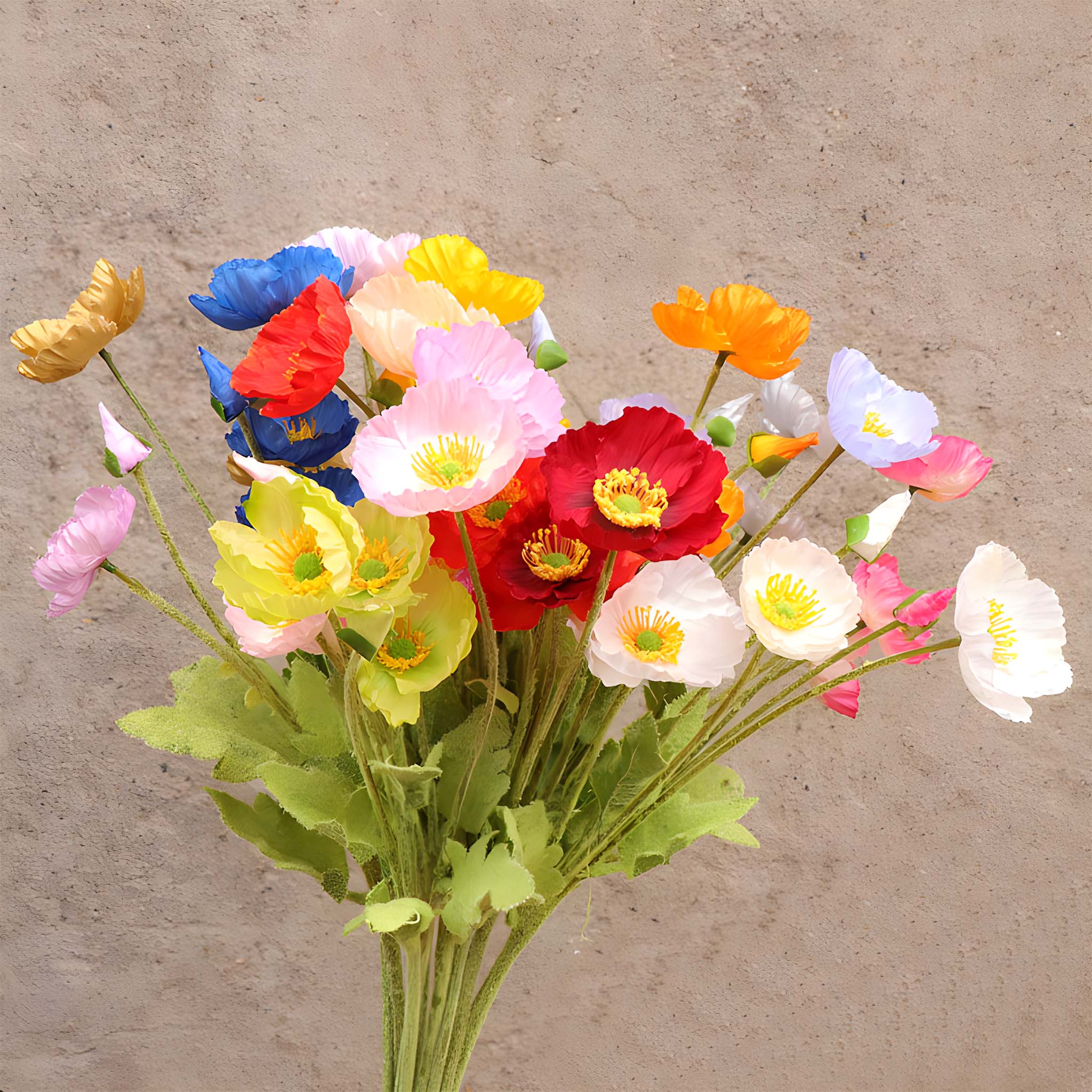 Artificial Poppy Flowers Silk Spray Poppies