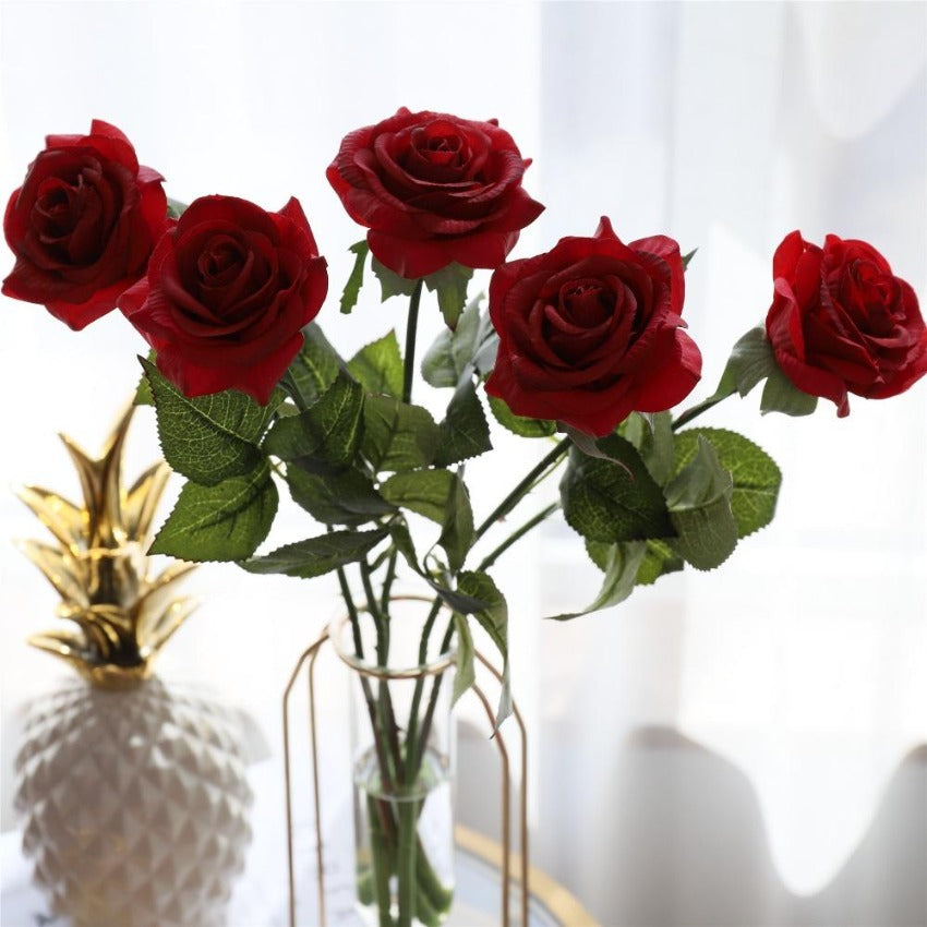 Realistic Fake Flowers Silk Latex Real Touch Roses