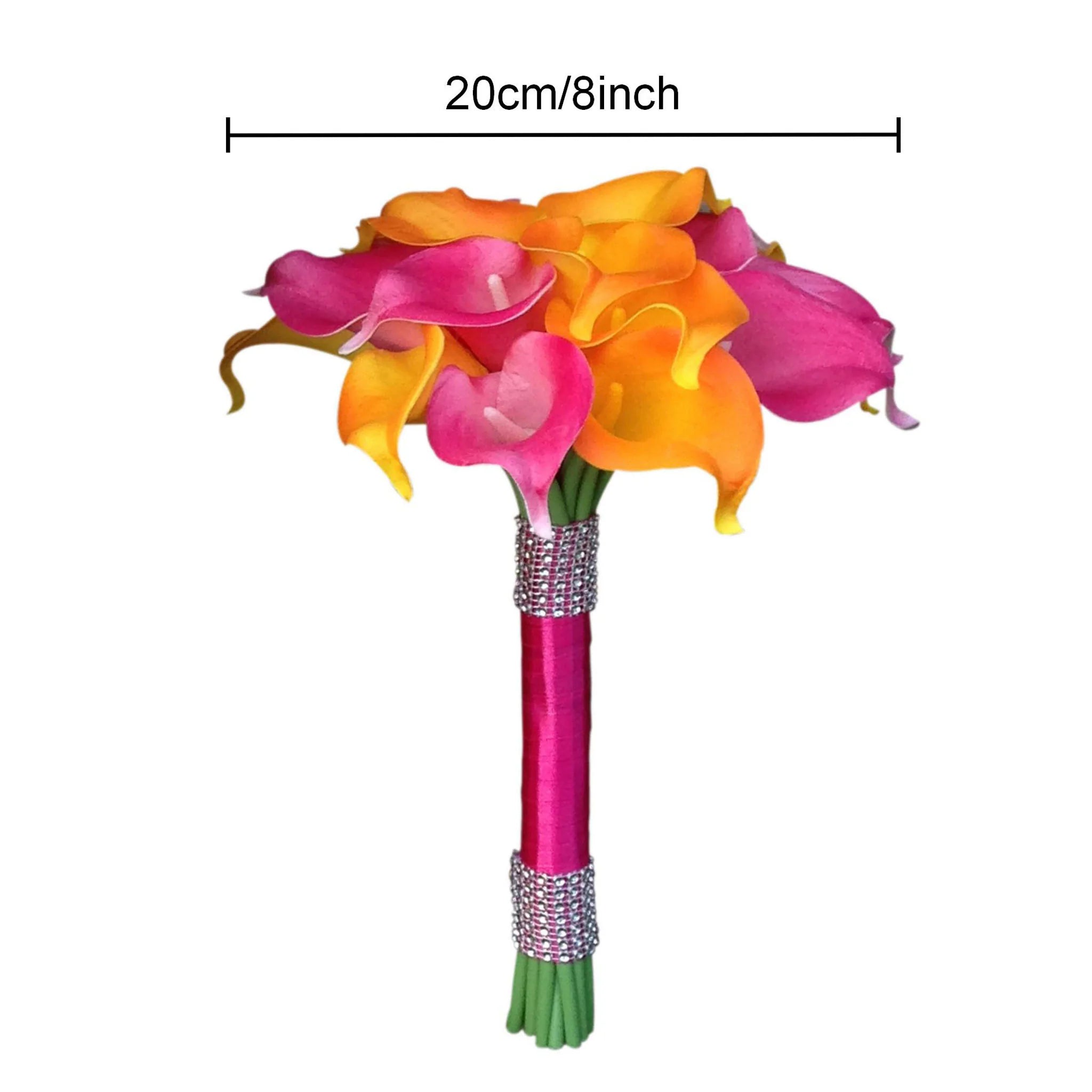Bridesmaid Calla Lily Bouquet Orange Fuchsia White