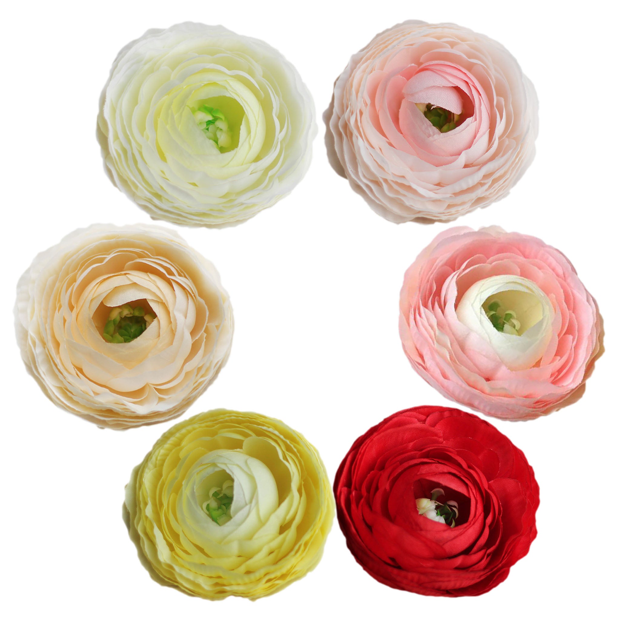 Artificial Ranunculus Flower Heads 50 Bulk