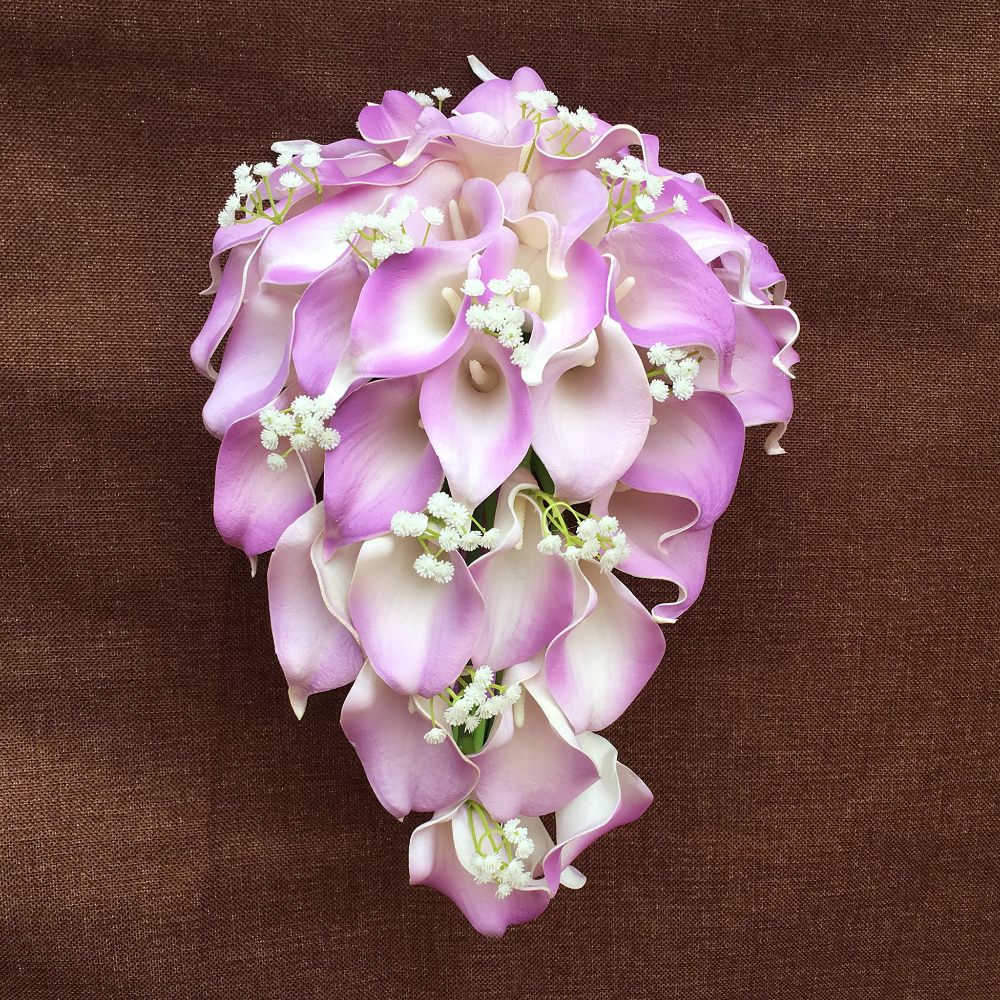 Cascade Bouquet Wedding Flowers Lavender Calla Lily Bouquet
