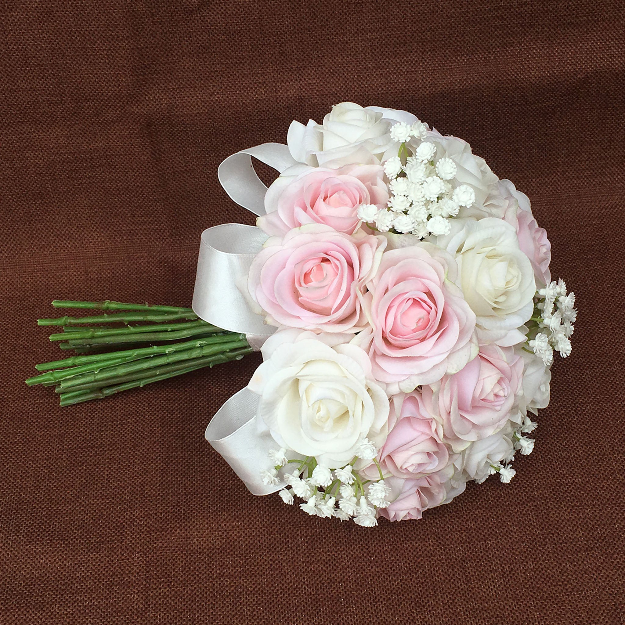 Real Touch Bridal Bouquet Pink and White Flower Wedding Bouquet