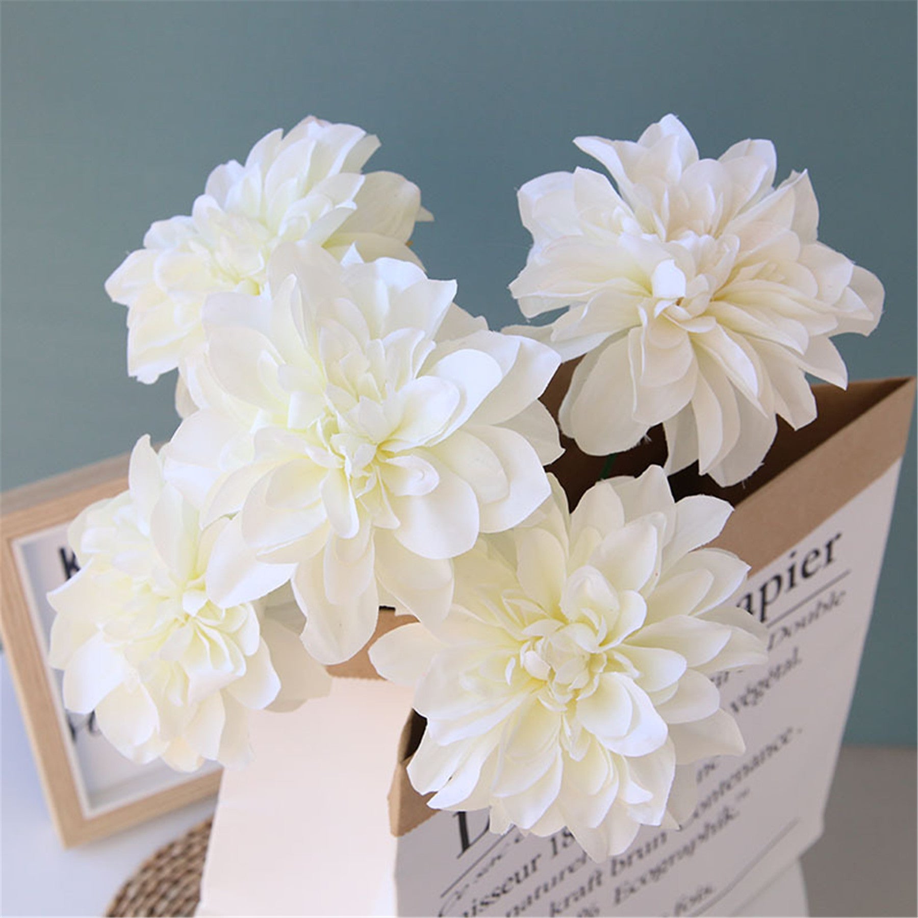 Dahlia Flowers Artificial Silk Wedding Floral Arrangement