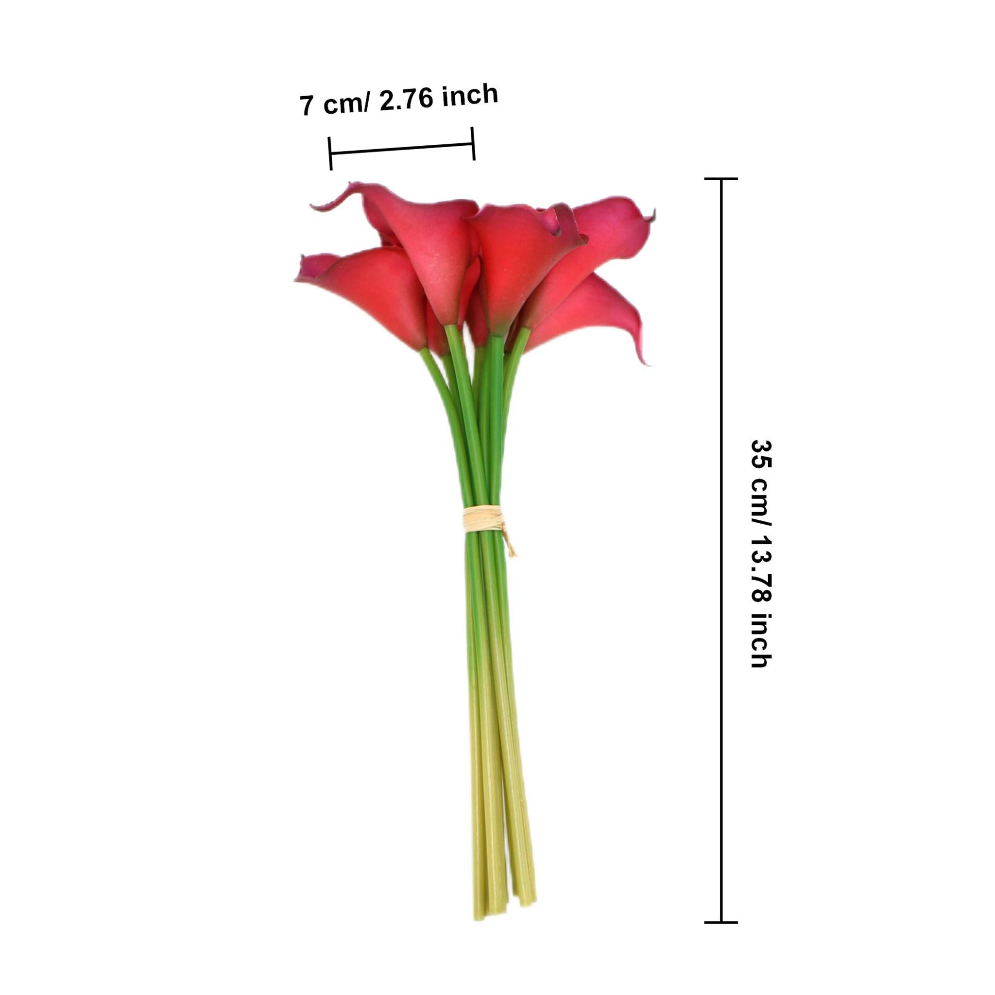 Red Flowers Real Touch Calla Lilies Bouquet for Corsages Boutonnieres