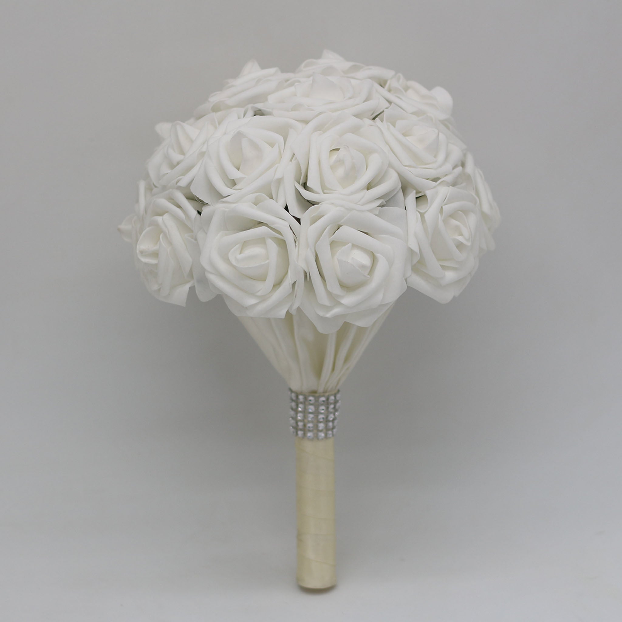 White Roses Bridal Bouquet Artificial Wedding Floral Bouquet
