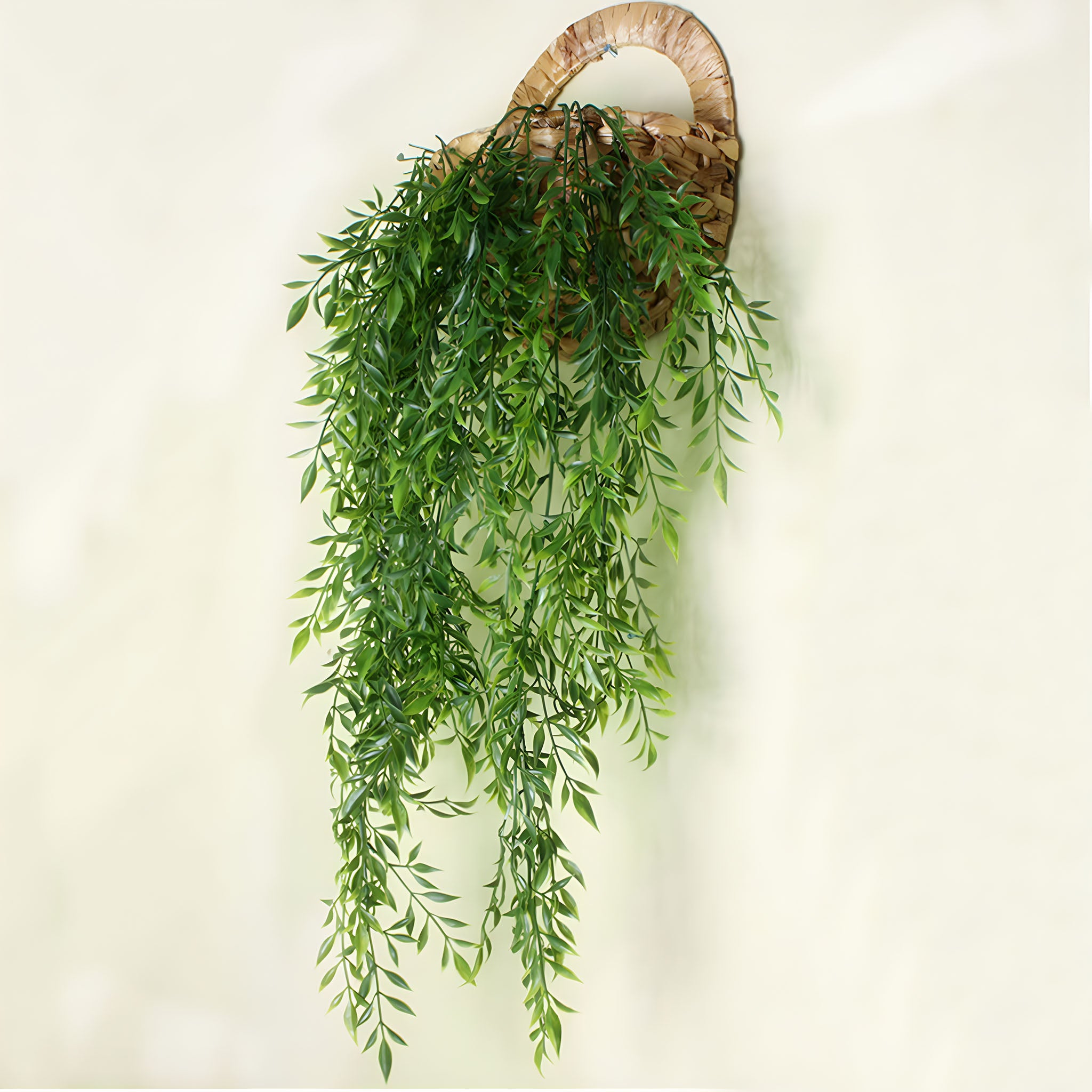 Faux Hanging Plants for Indoor Wall Decor Plastic Leaf Vines 87cm 2pcs