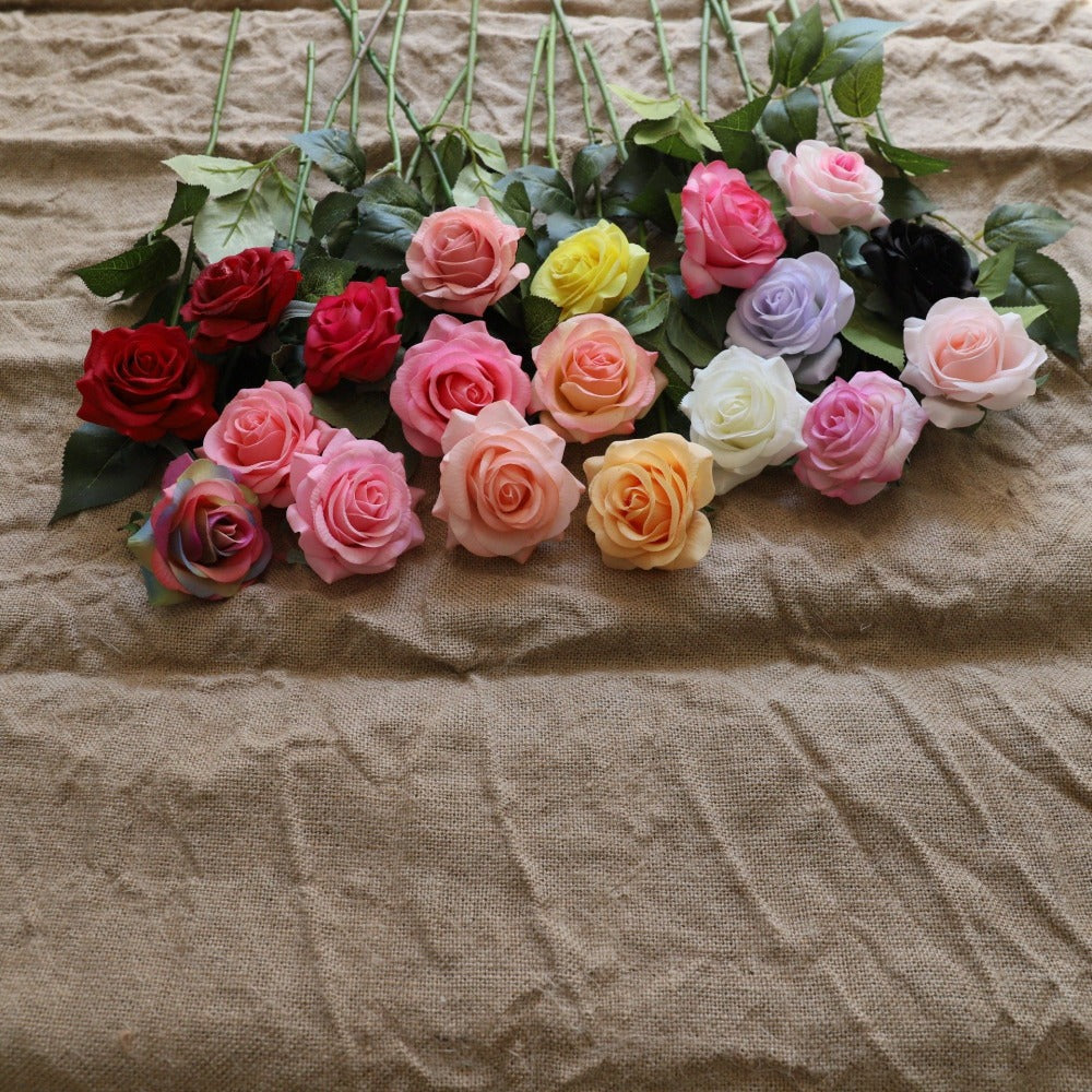 Realistic Fake Flowers Silk Latex Real Touch Roses