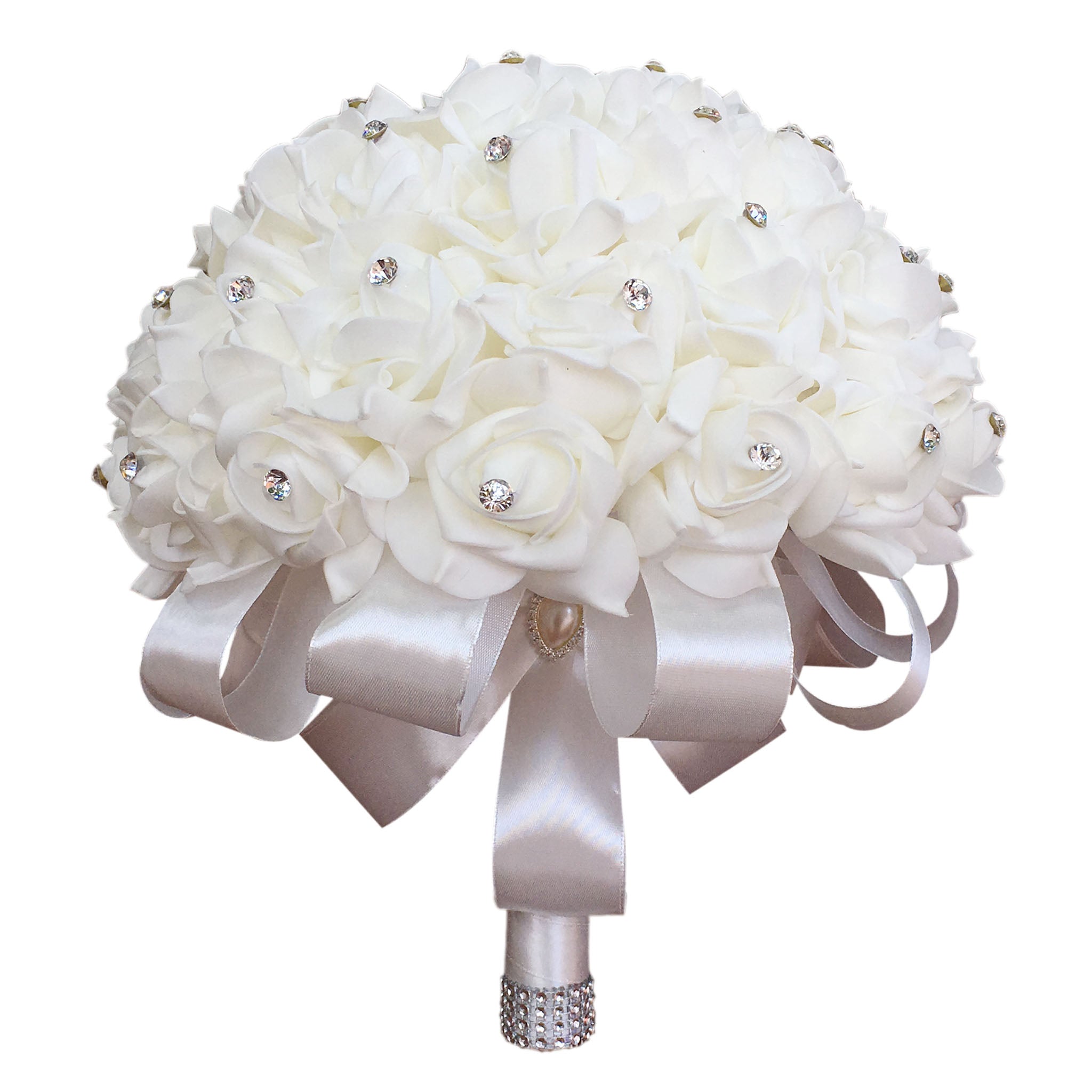 Flower Bouquet White Roses Wdding Bouquet Corsage Boutineer